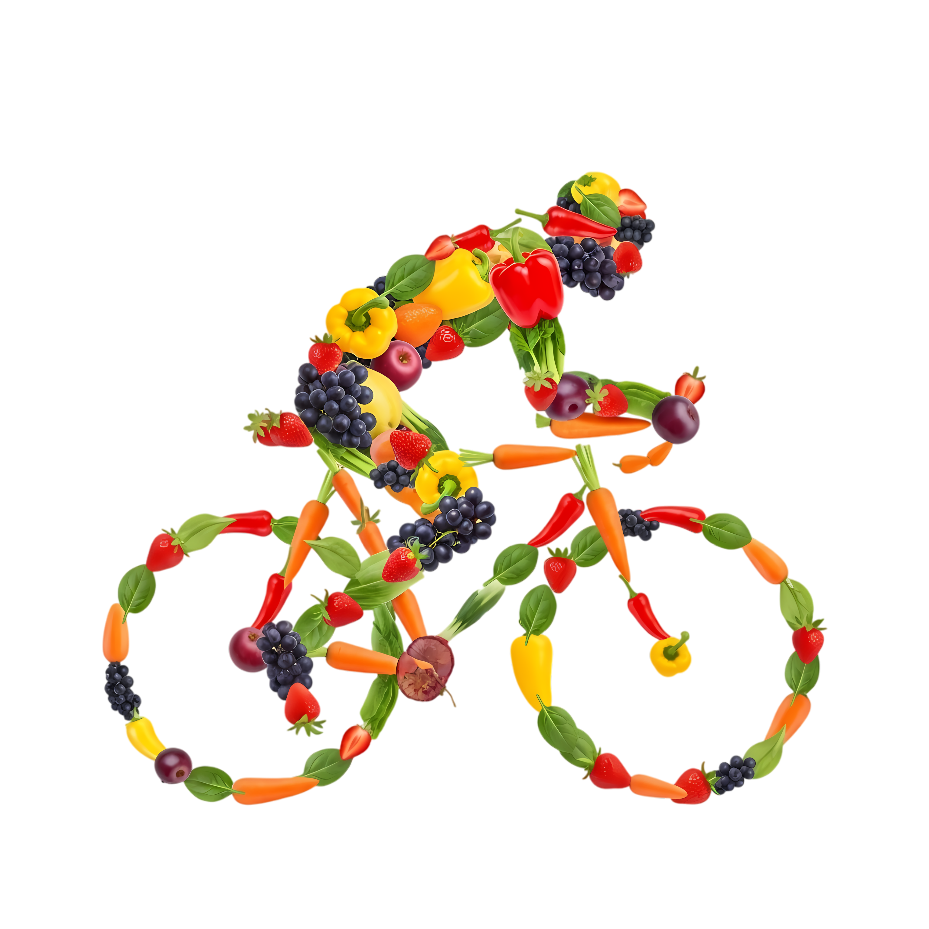 vegetable cyclist concept