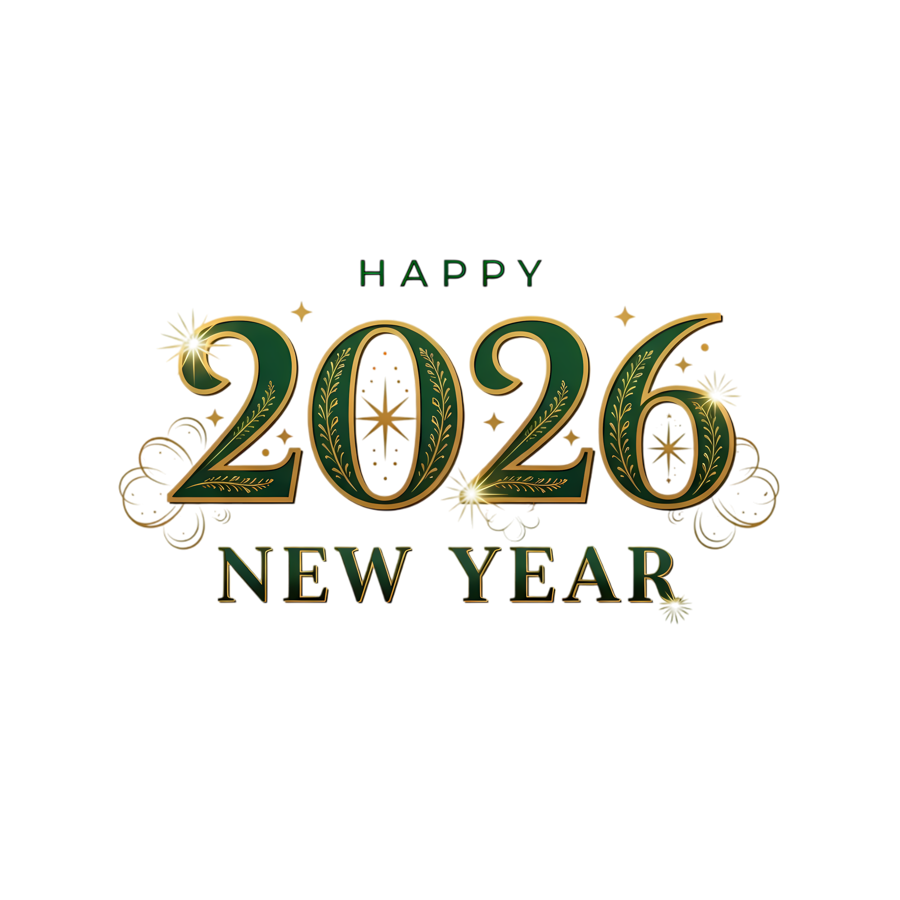 vibrant gold 2026 new year decorative design
