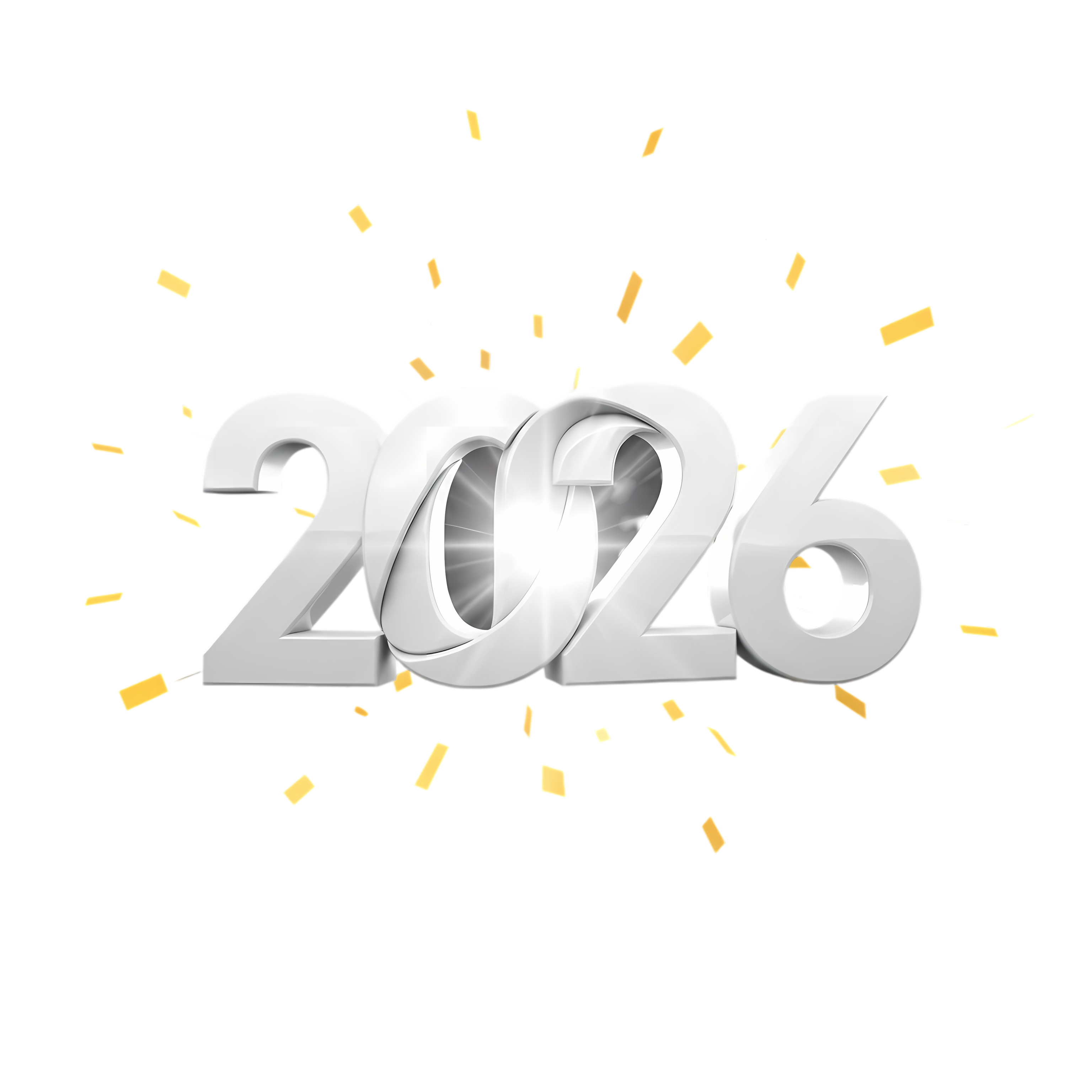 white and gold 2026 celebration design