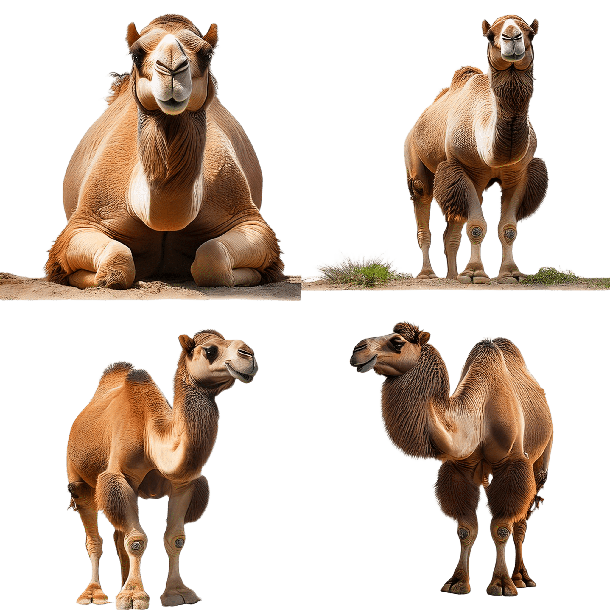 camels in sitting and standing natural positions png
