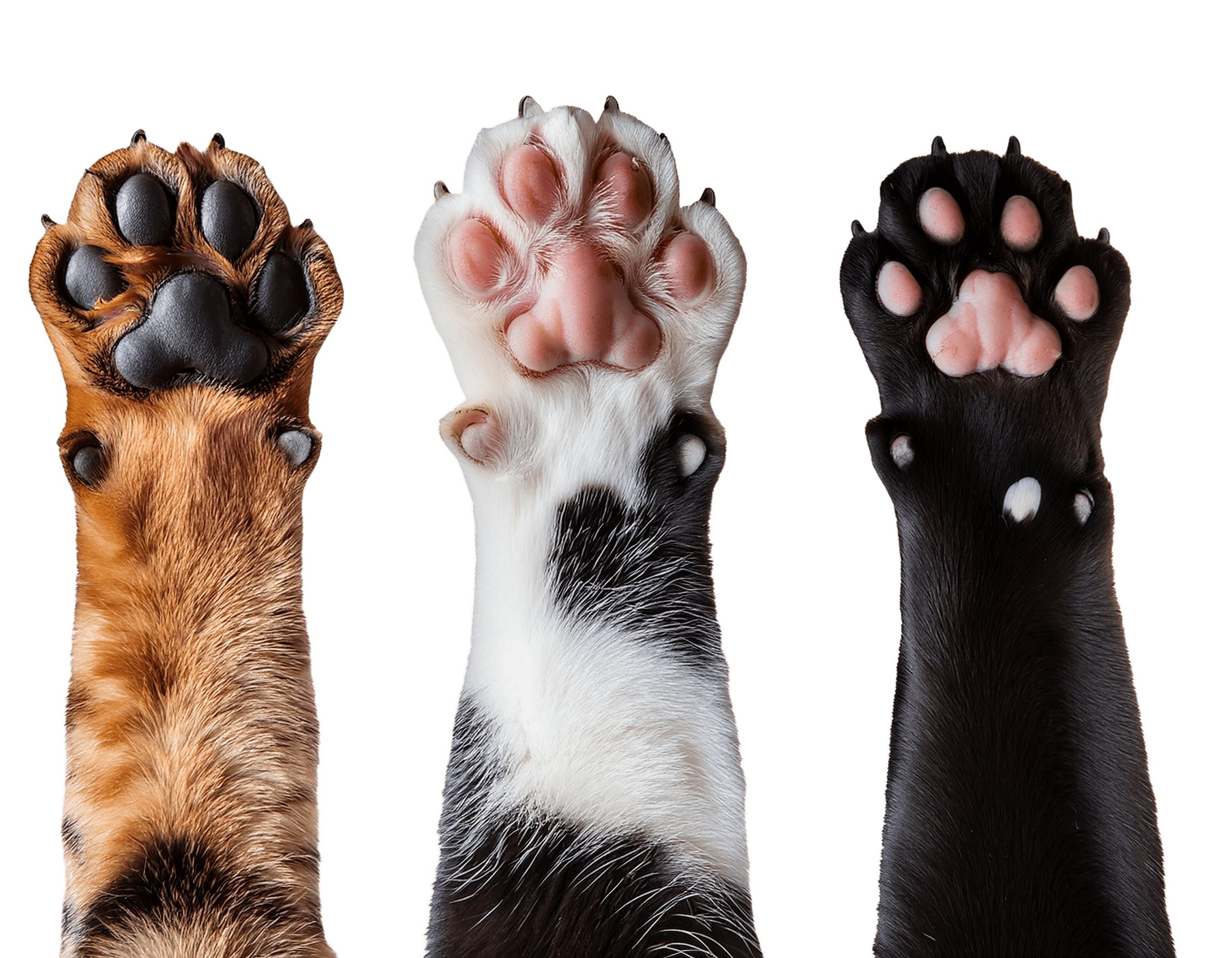 cat paw pads in different colors and patterns png