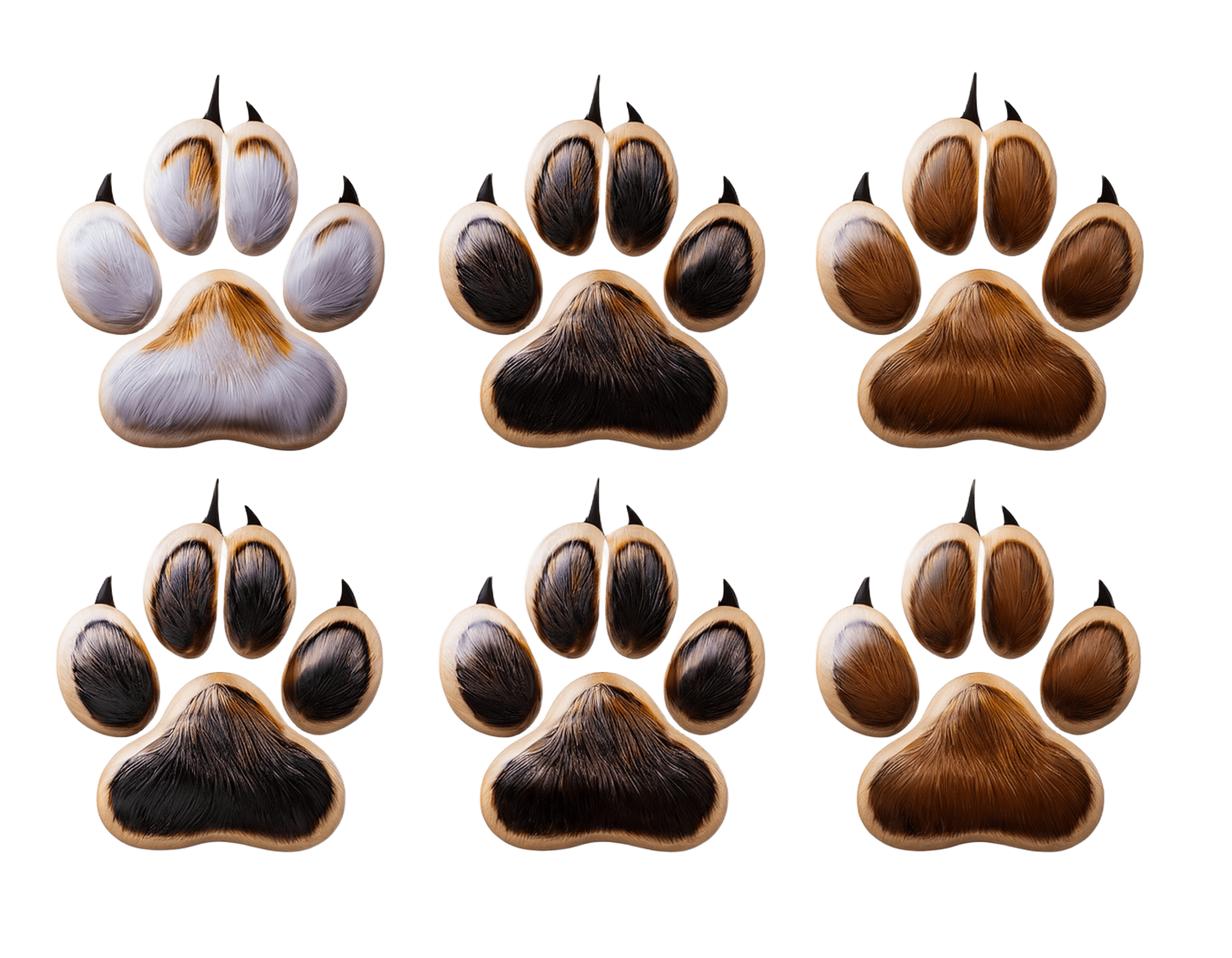cat paw prints in brown and grey colors png