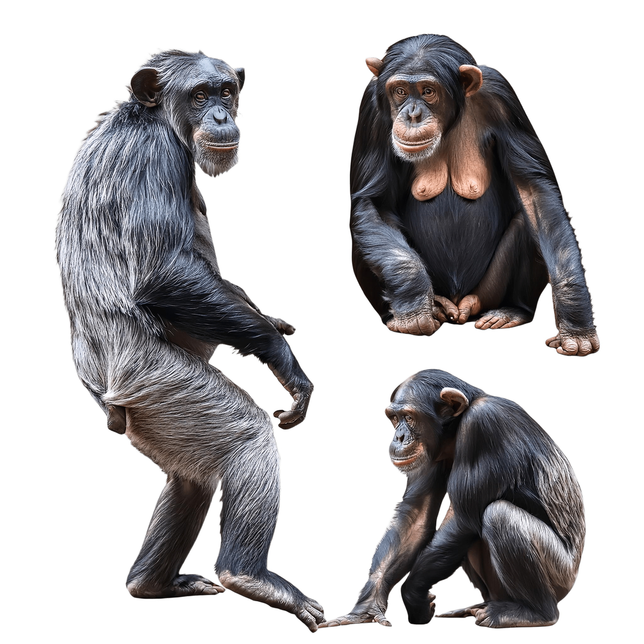 chimpanzee pair in a playful interaction png
