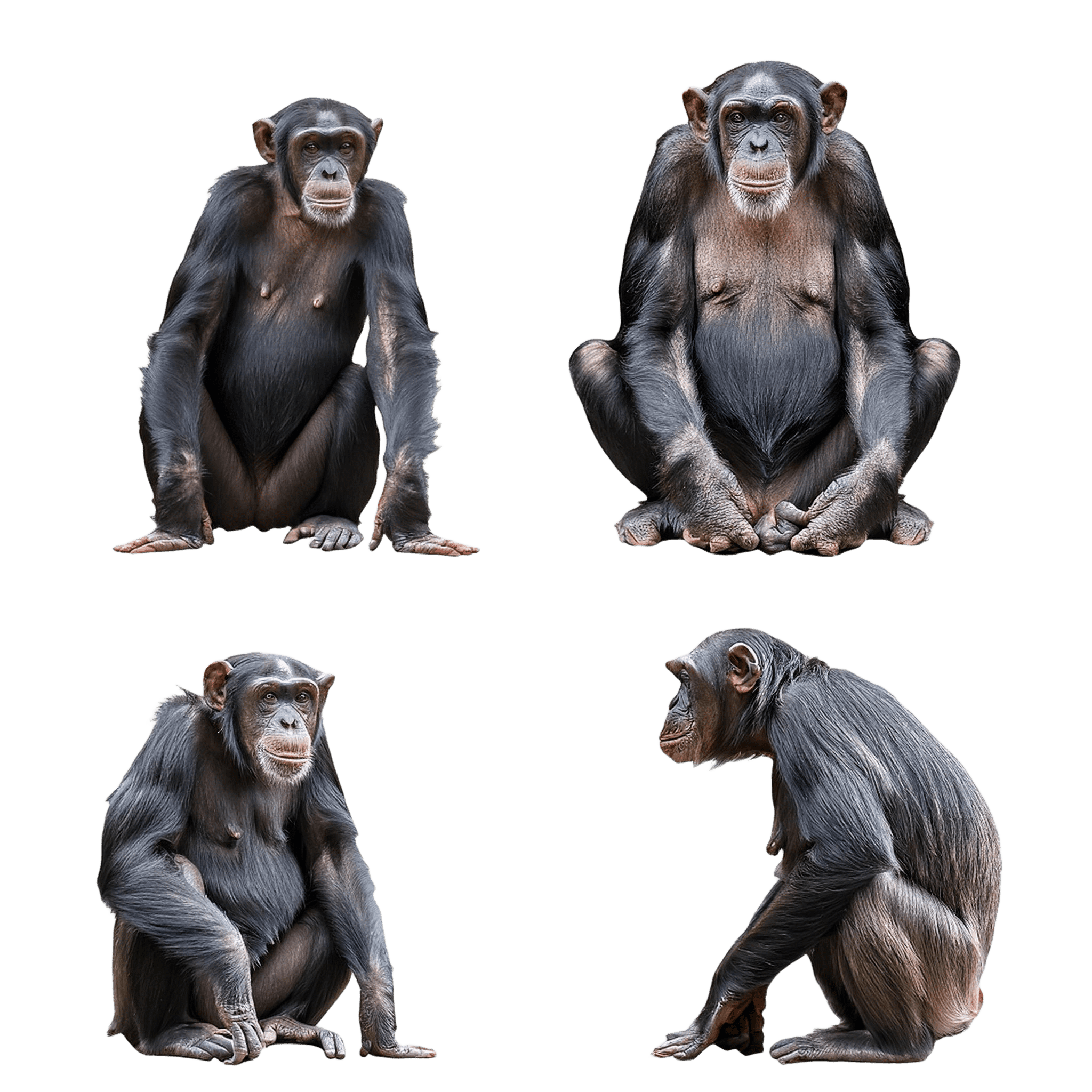 chimpanzees sitting together in a natural setting png