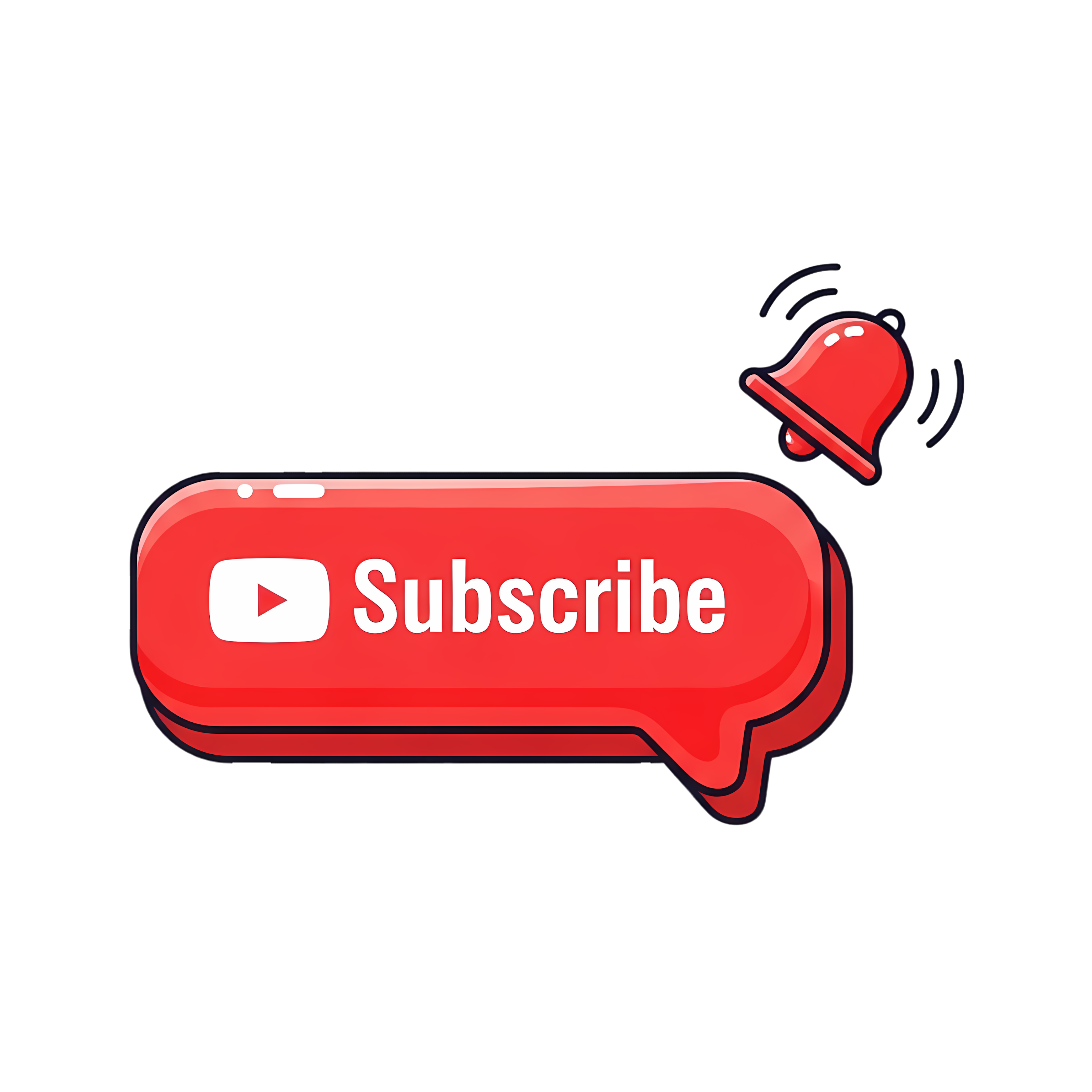 creative youtube logo with alert bell