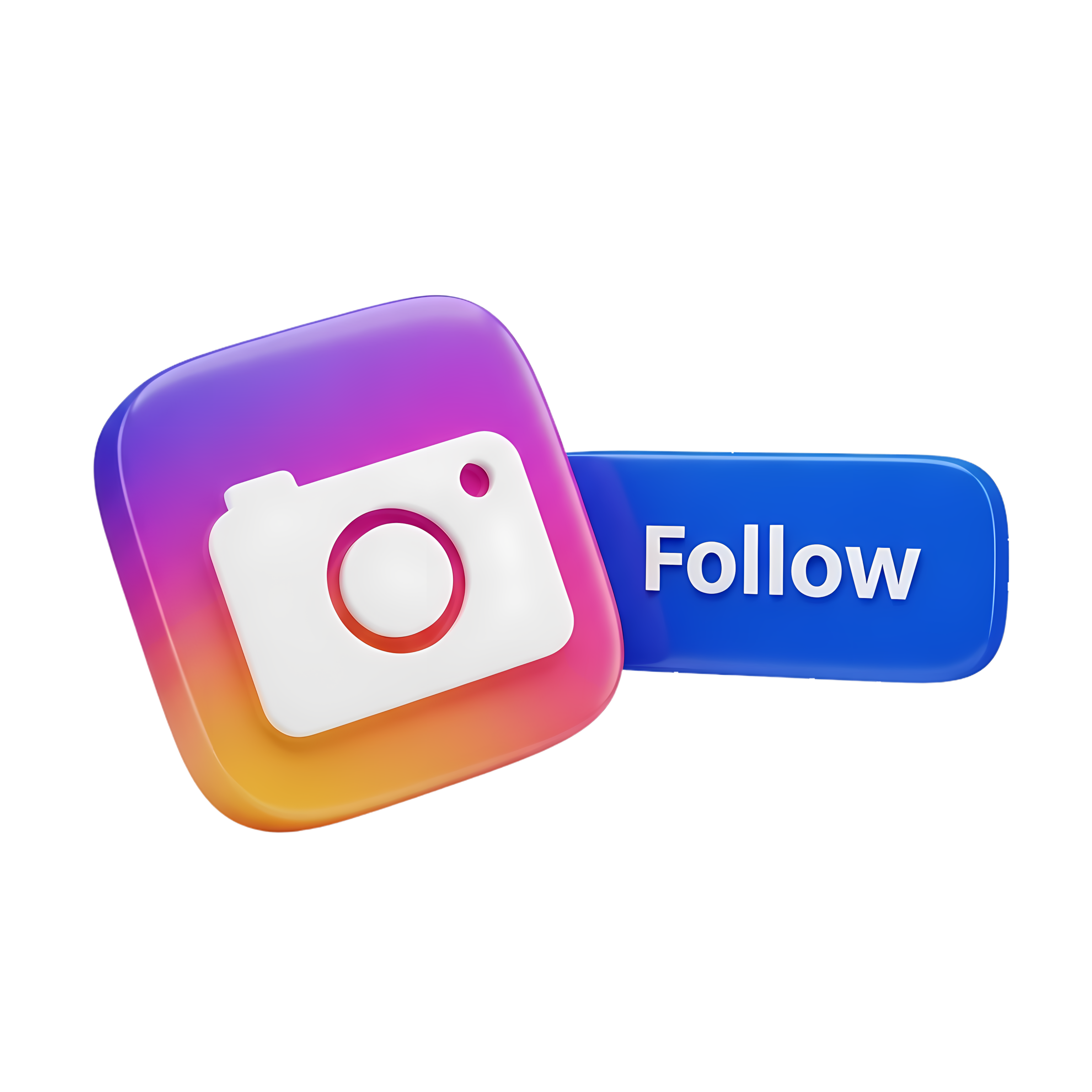 instagram icon with follow button