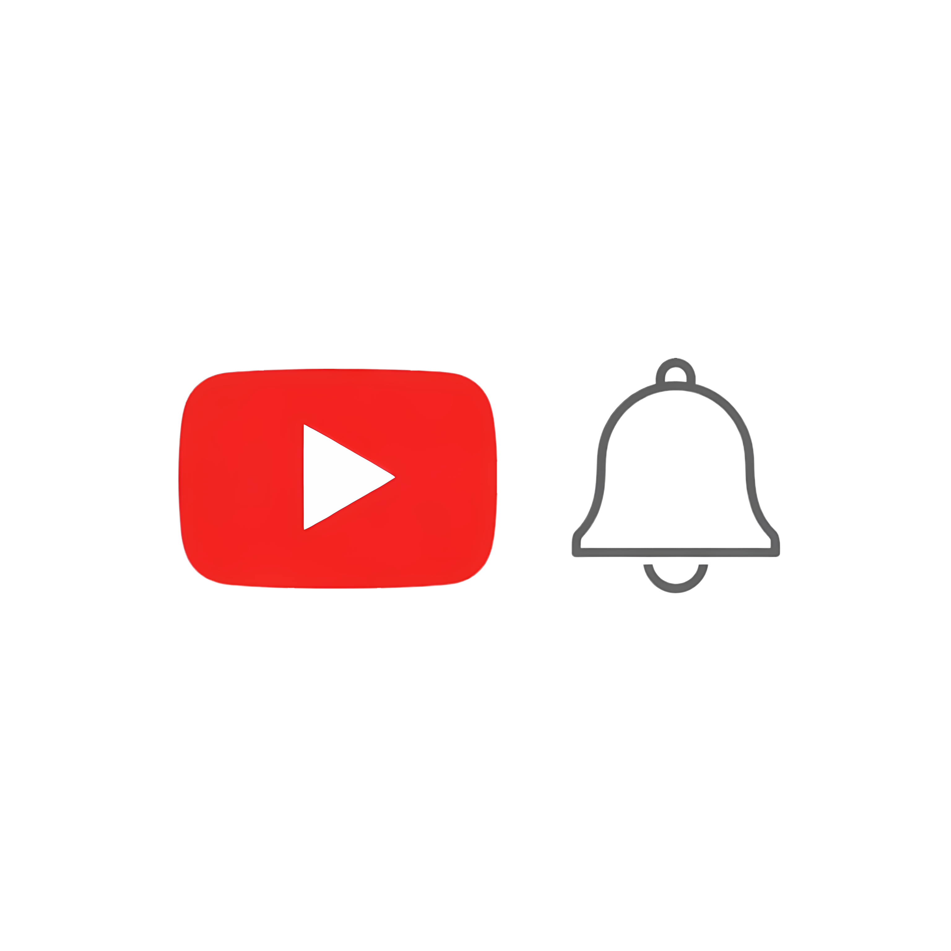 minimalist youtube logo and alert icon