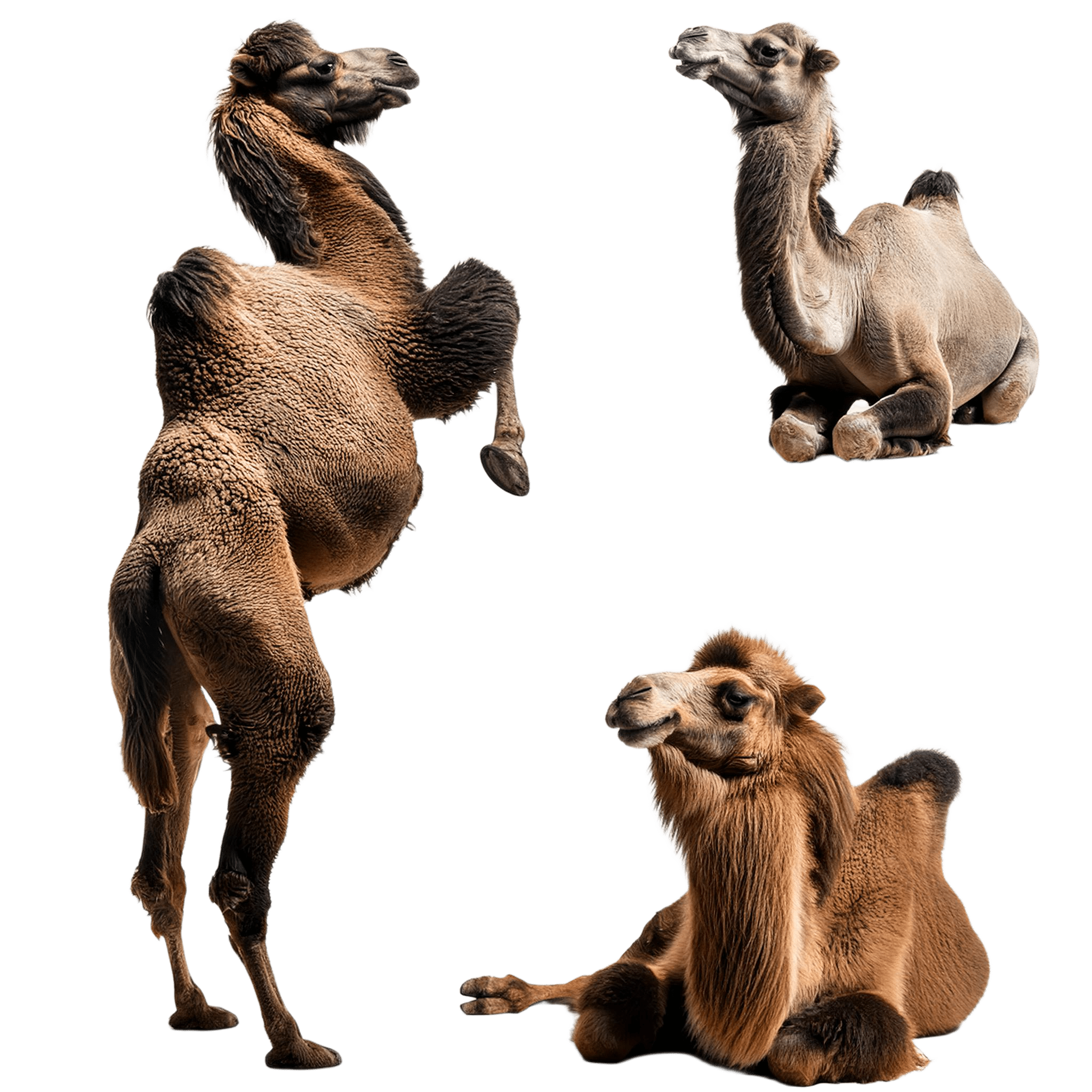 three camels resting and looking curious png