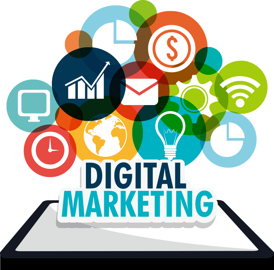 digital marketing small business marketing strategy vector tablet