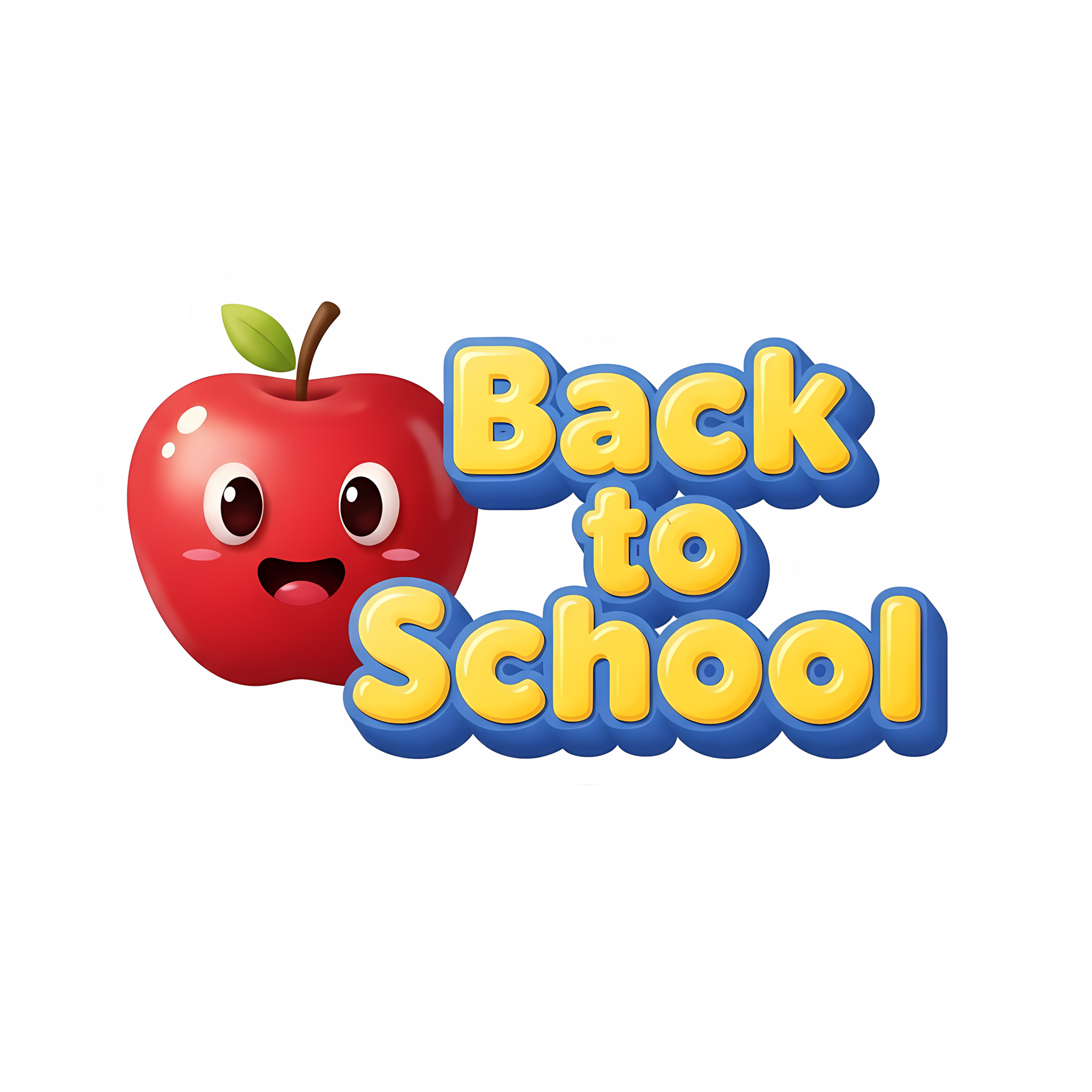 3d back to school sticker