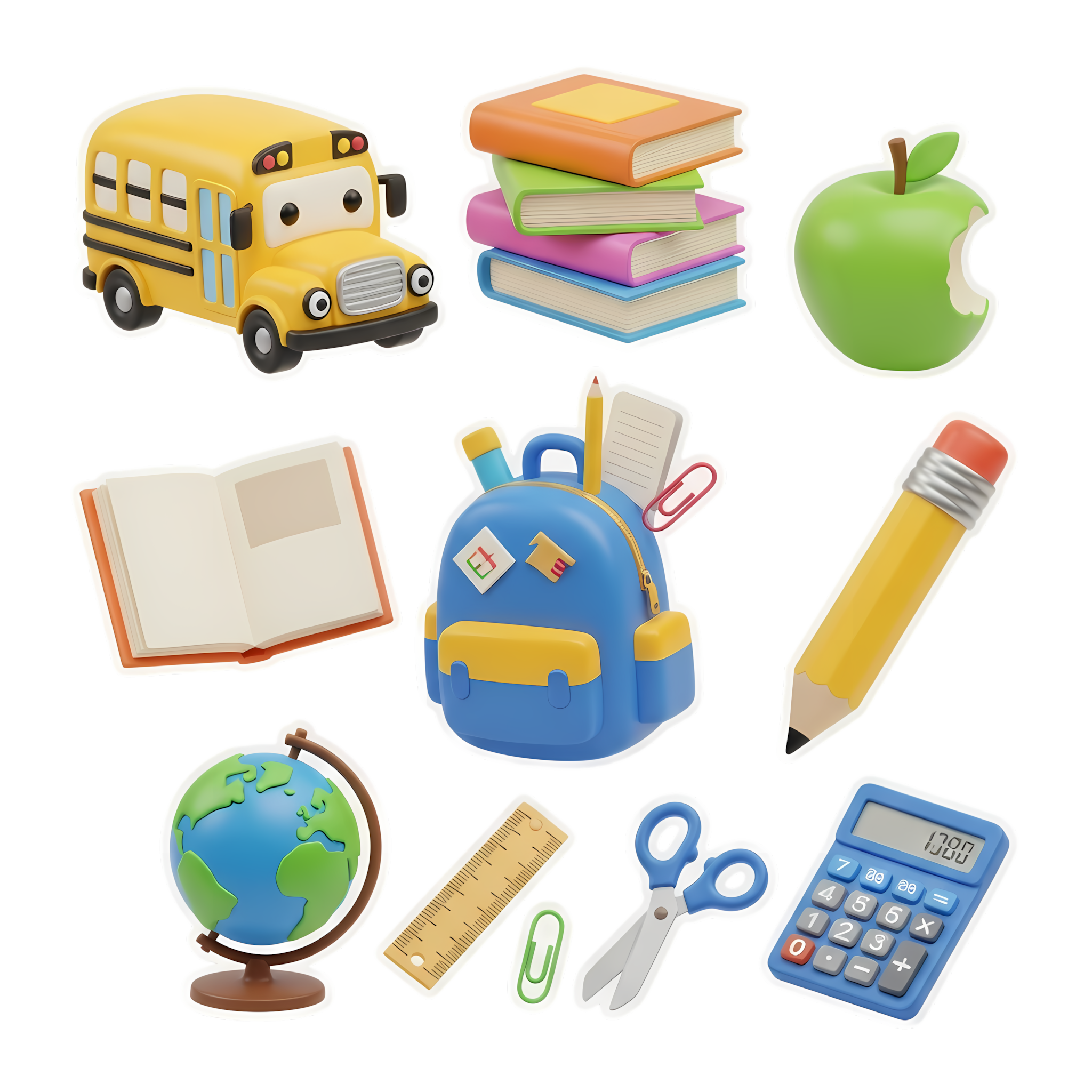 3d cartoon back to school sticker collection