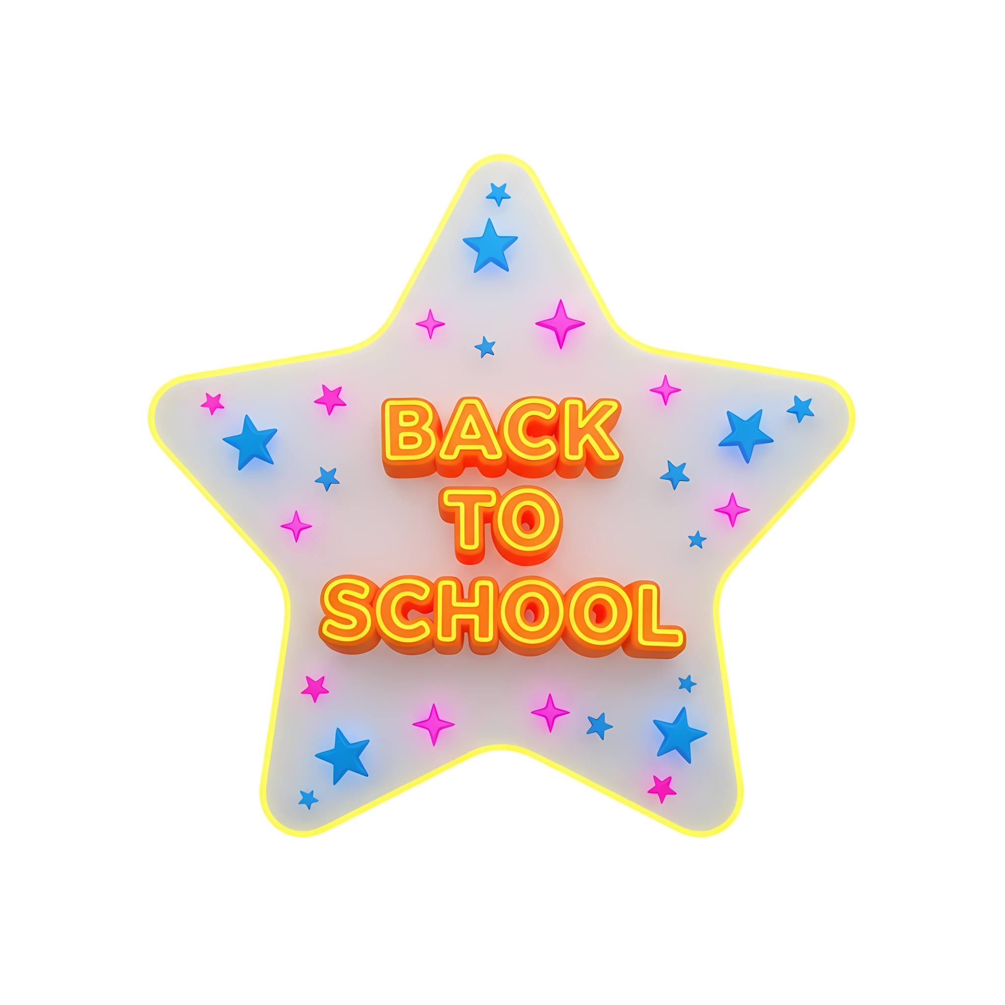 3d star back to school sticker