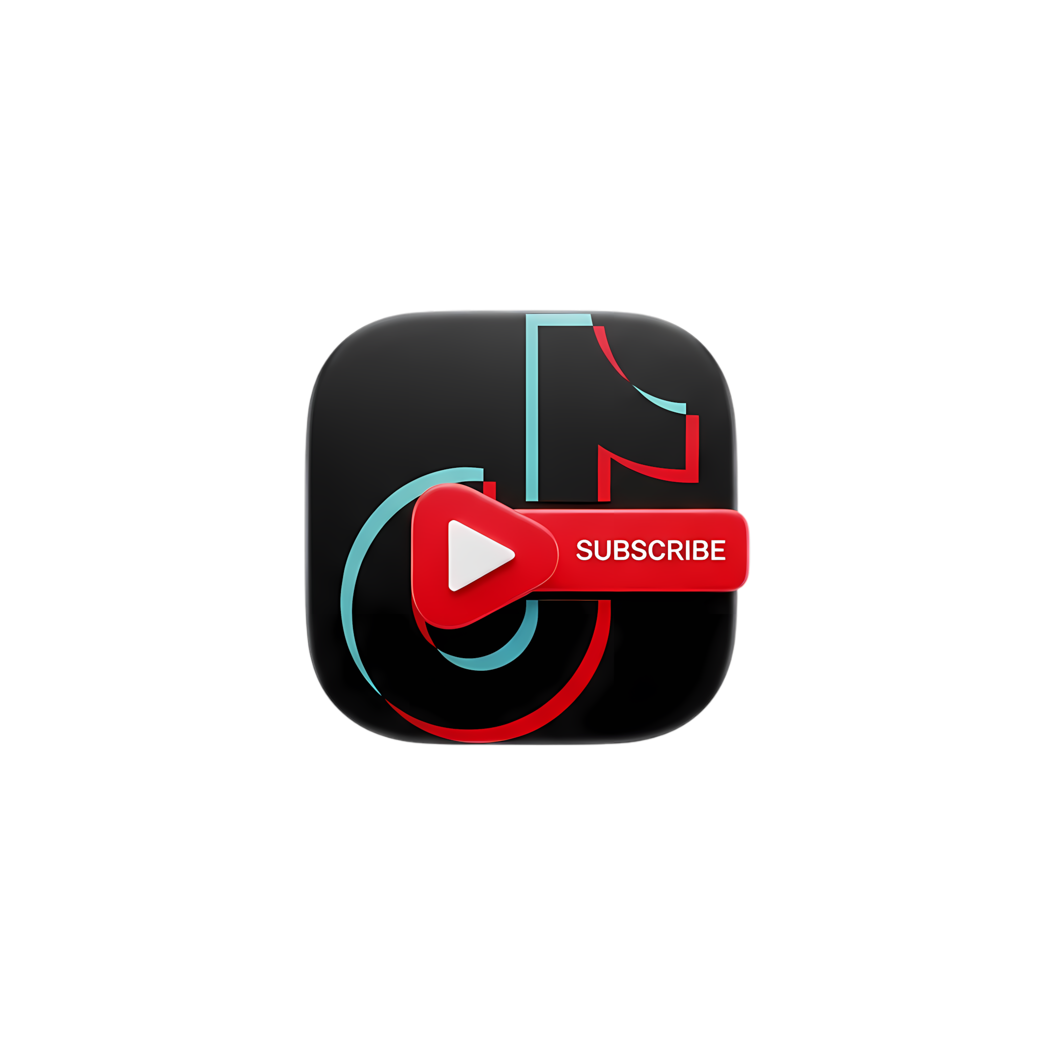 black and red tiktok subscribe icon with frame