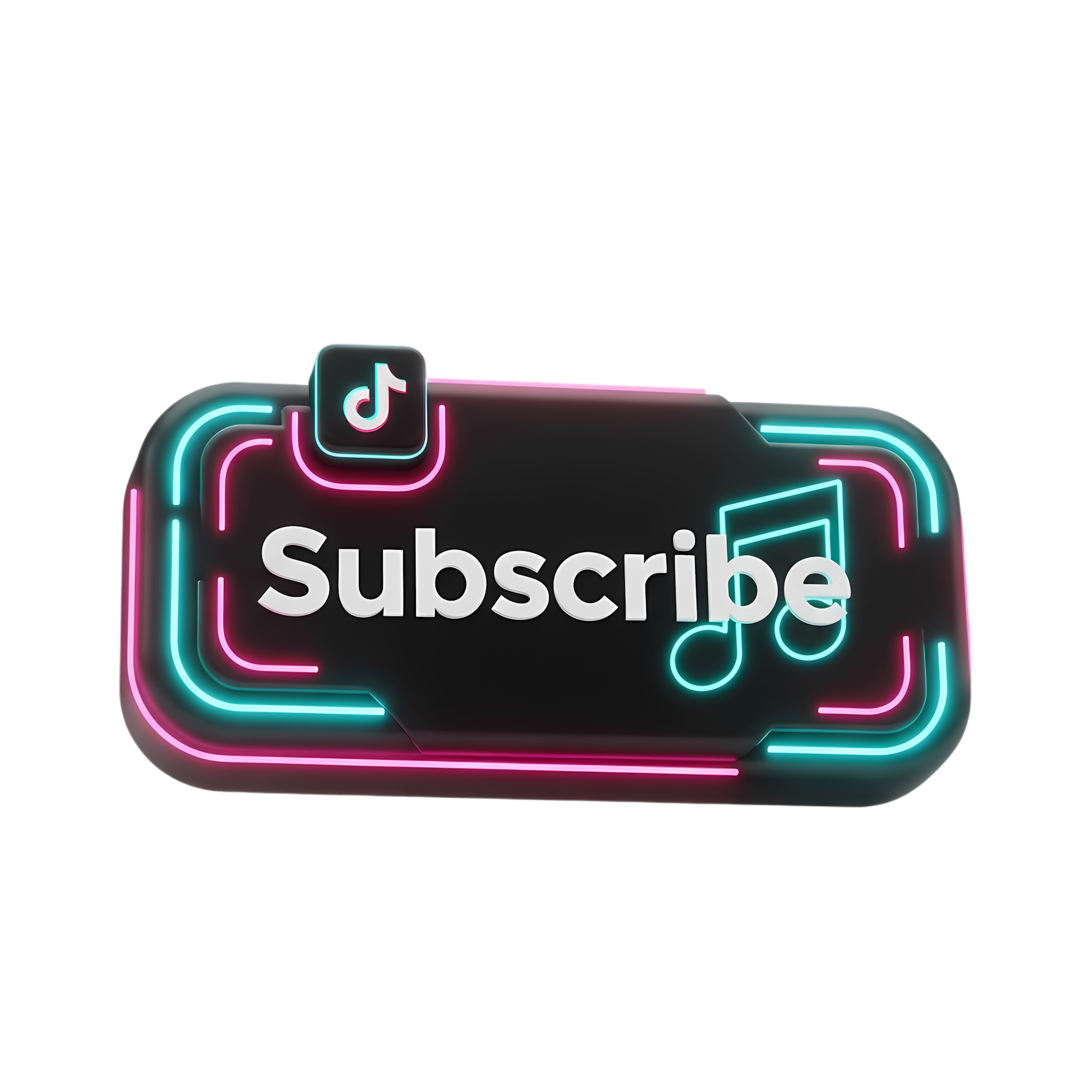 black subscribe button with tiktok colors