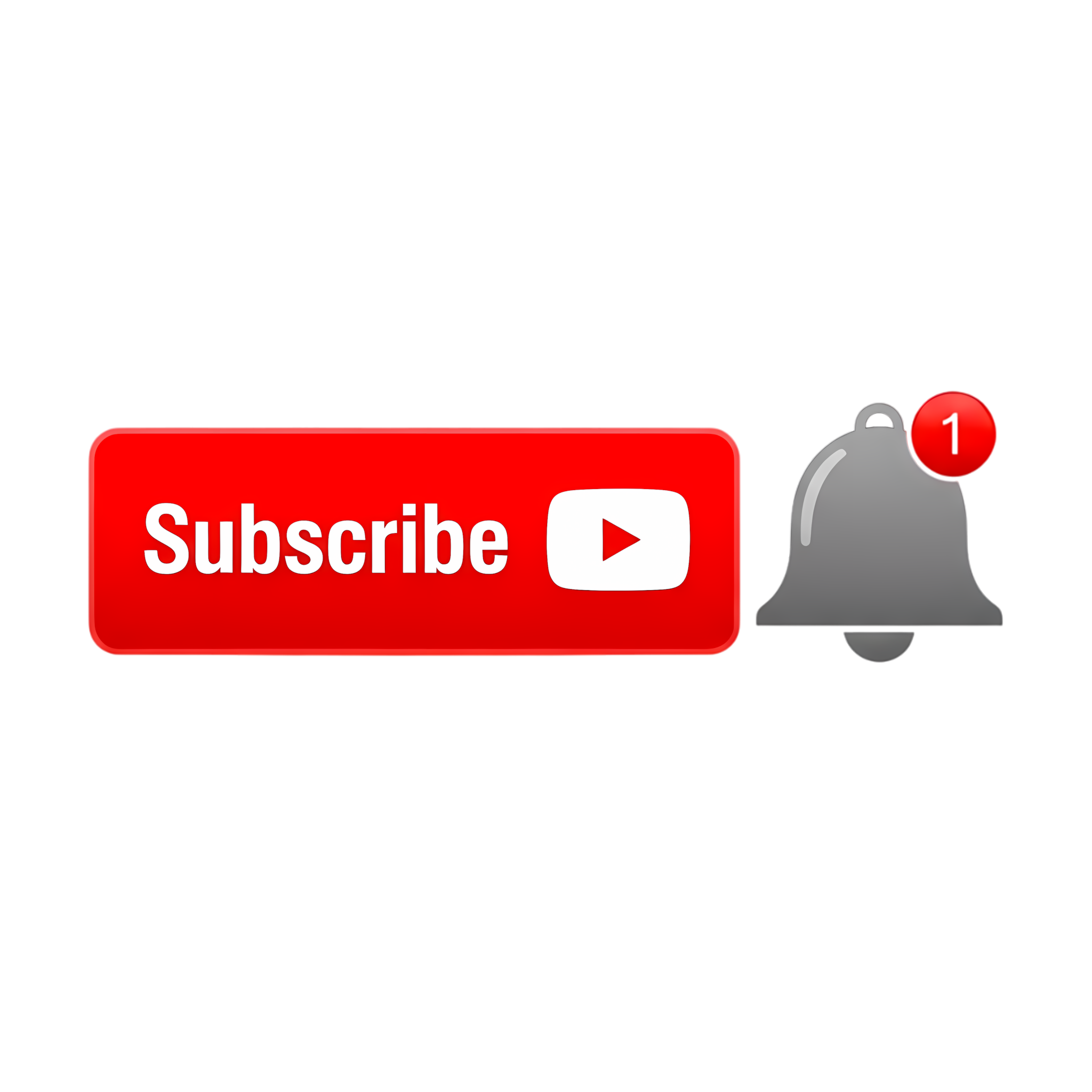 classic youtube subscribe badge with bell icon