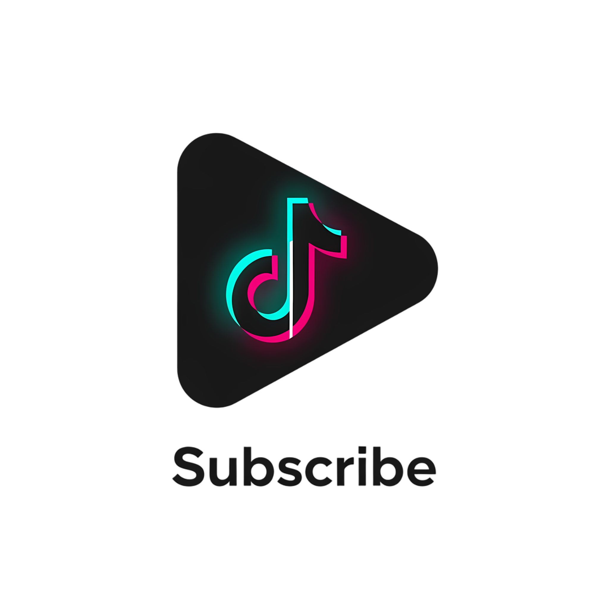 clean black tiktok subscribe icon transparent