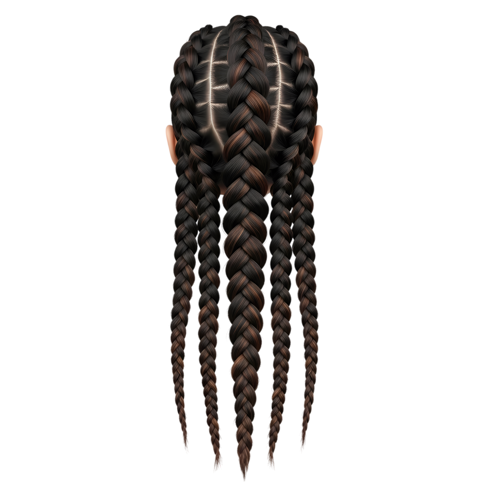 dark brown braided hair
