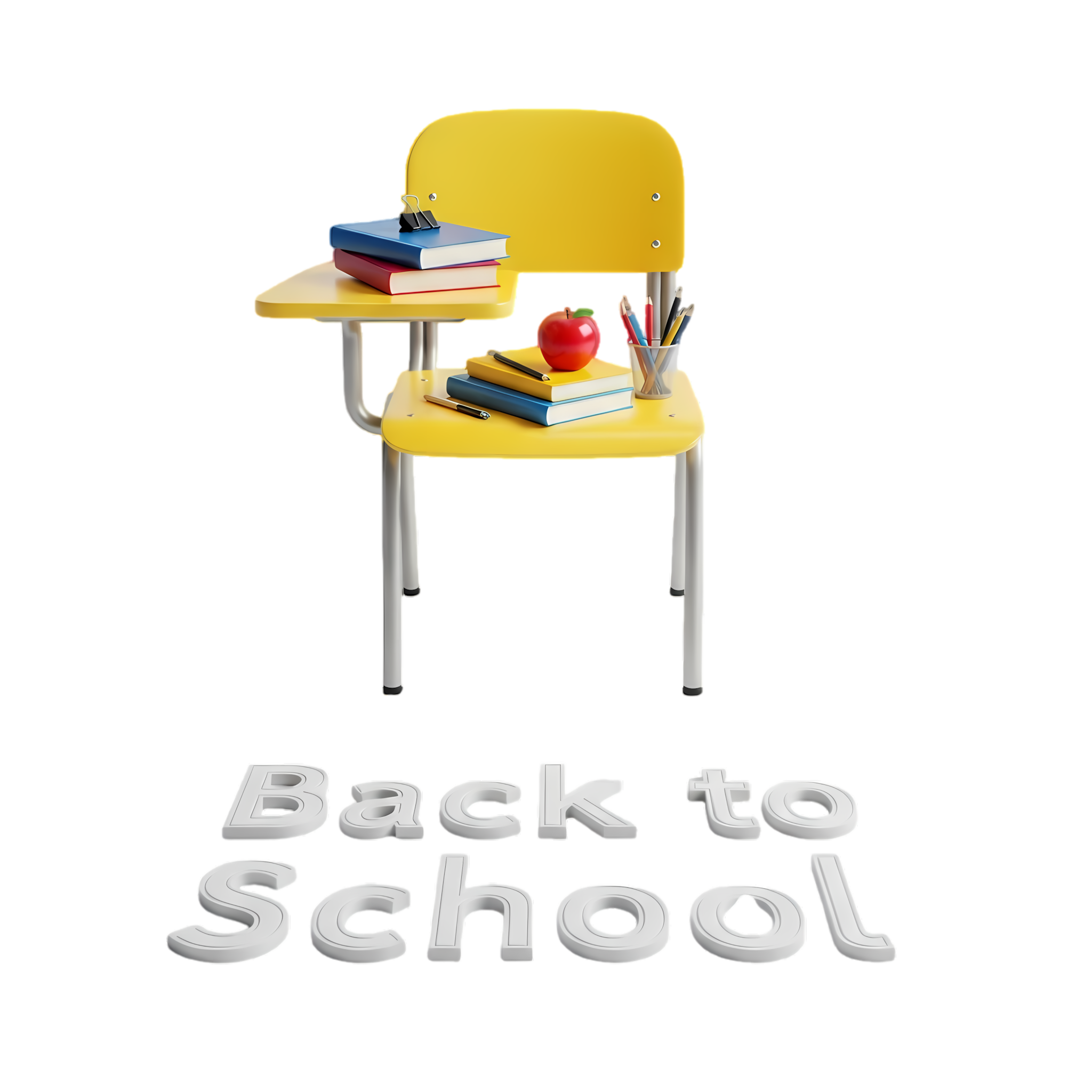 elegant 3d school chair back to school