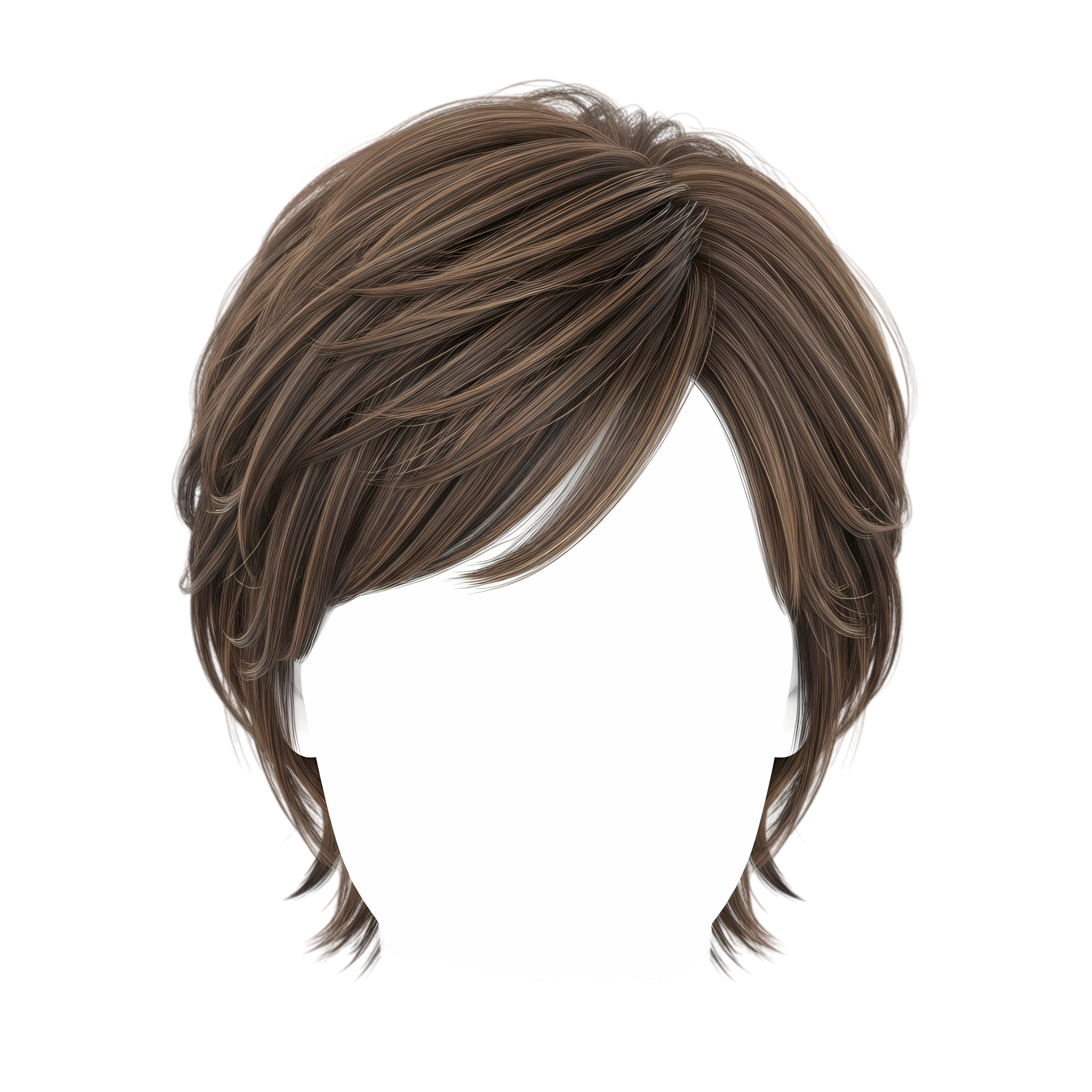 front view of womens pixie cut hair