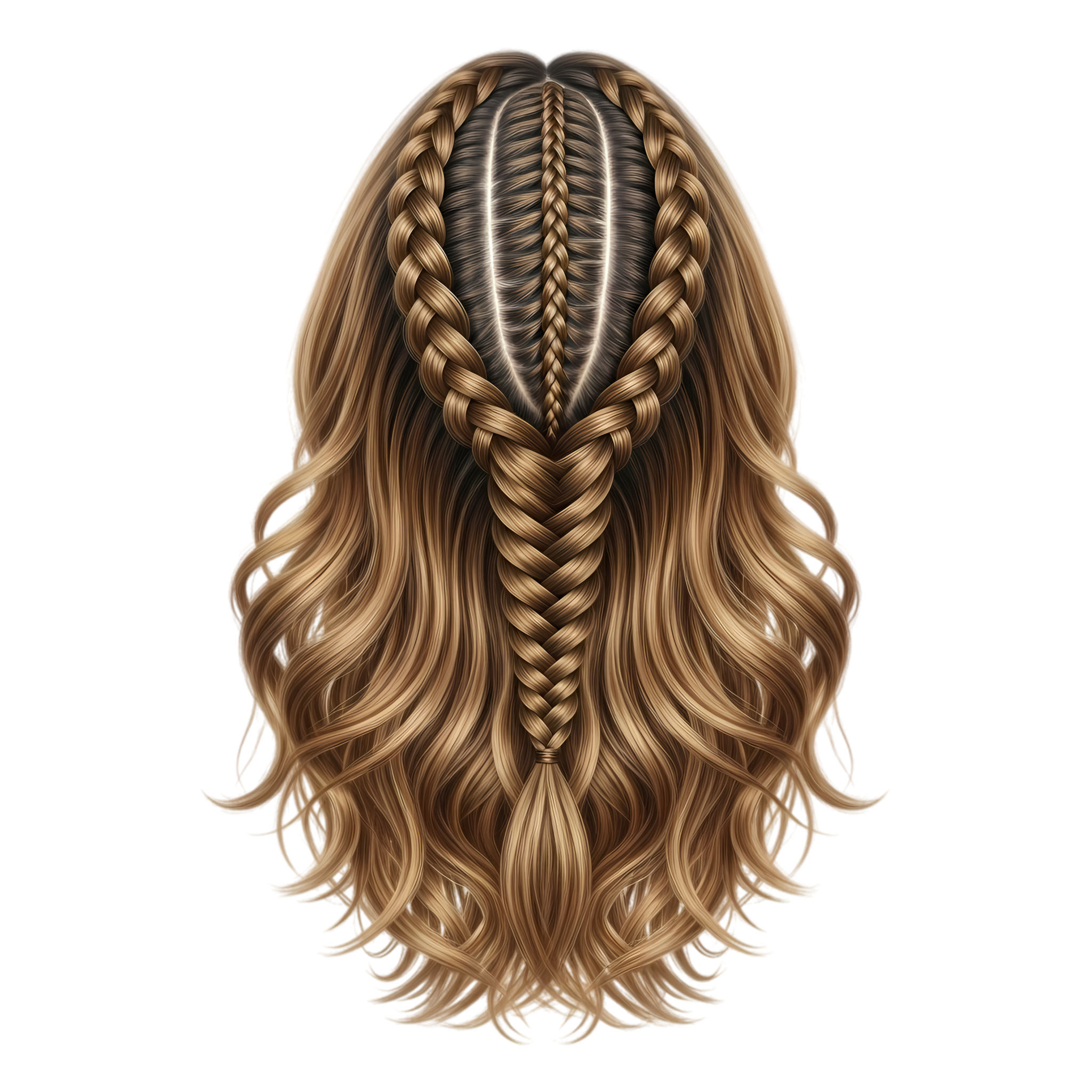 golden brown braided hair