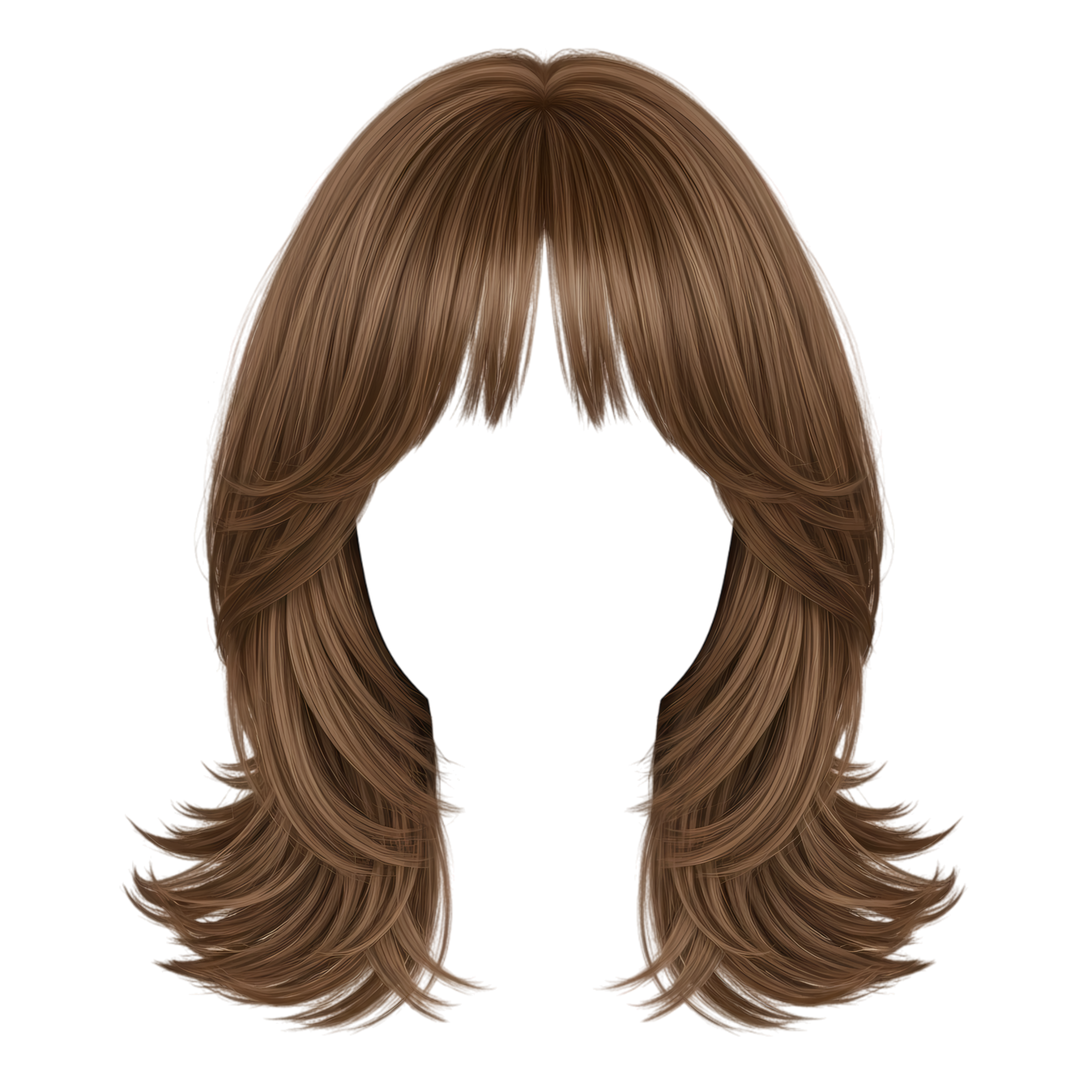 layered curtain bangs hairstyle