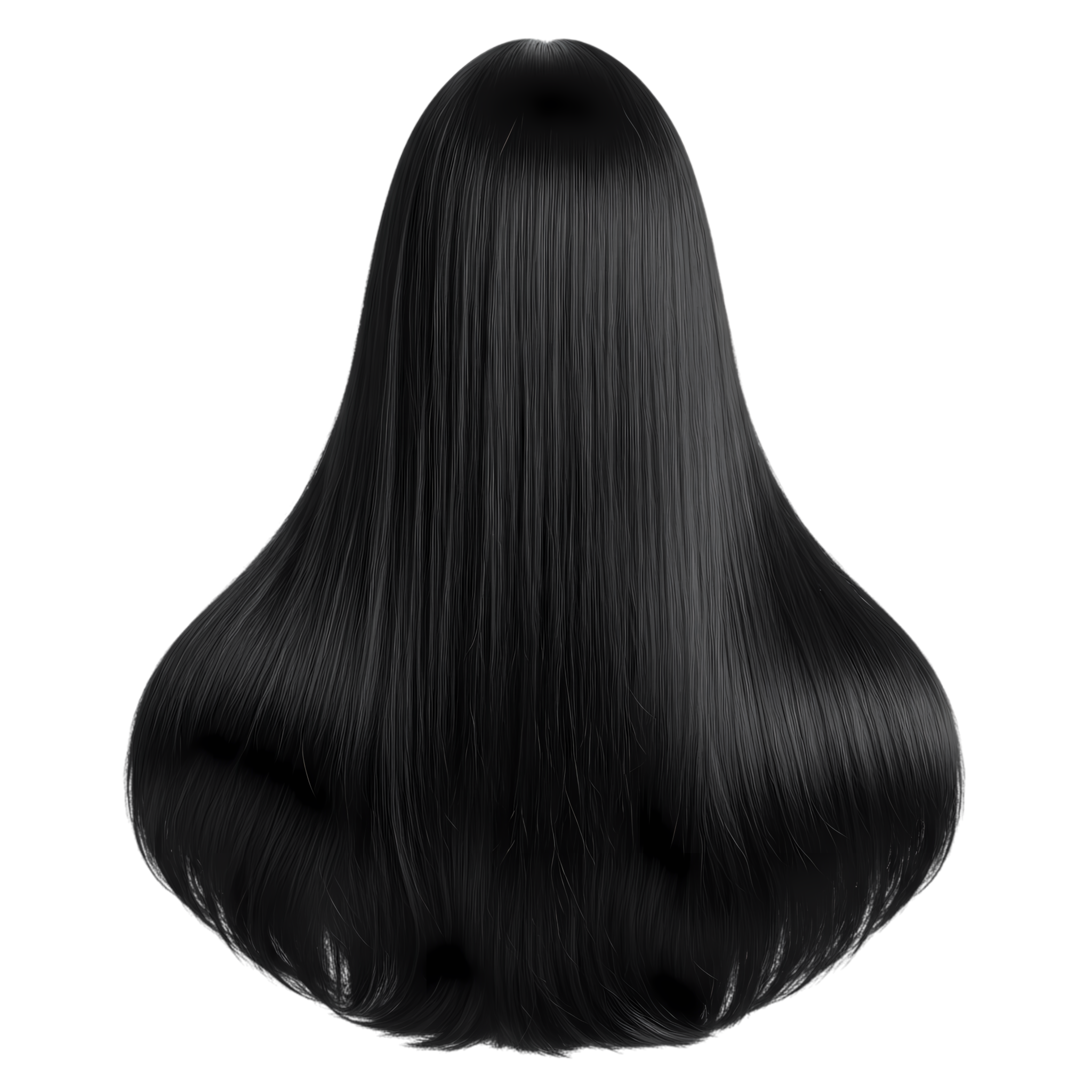 long jet black hair silky smooth waist length
