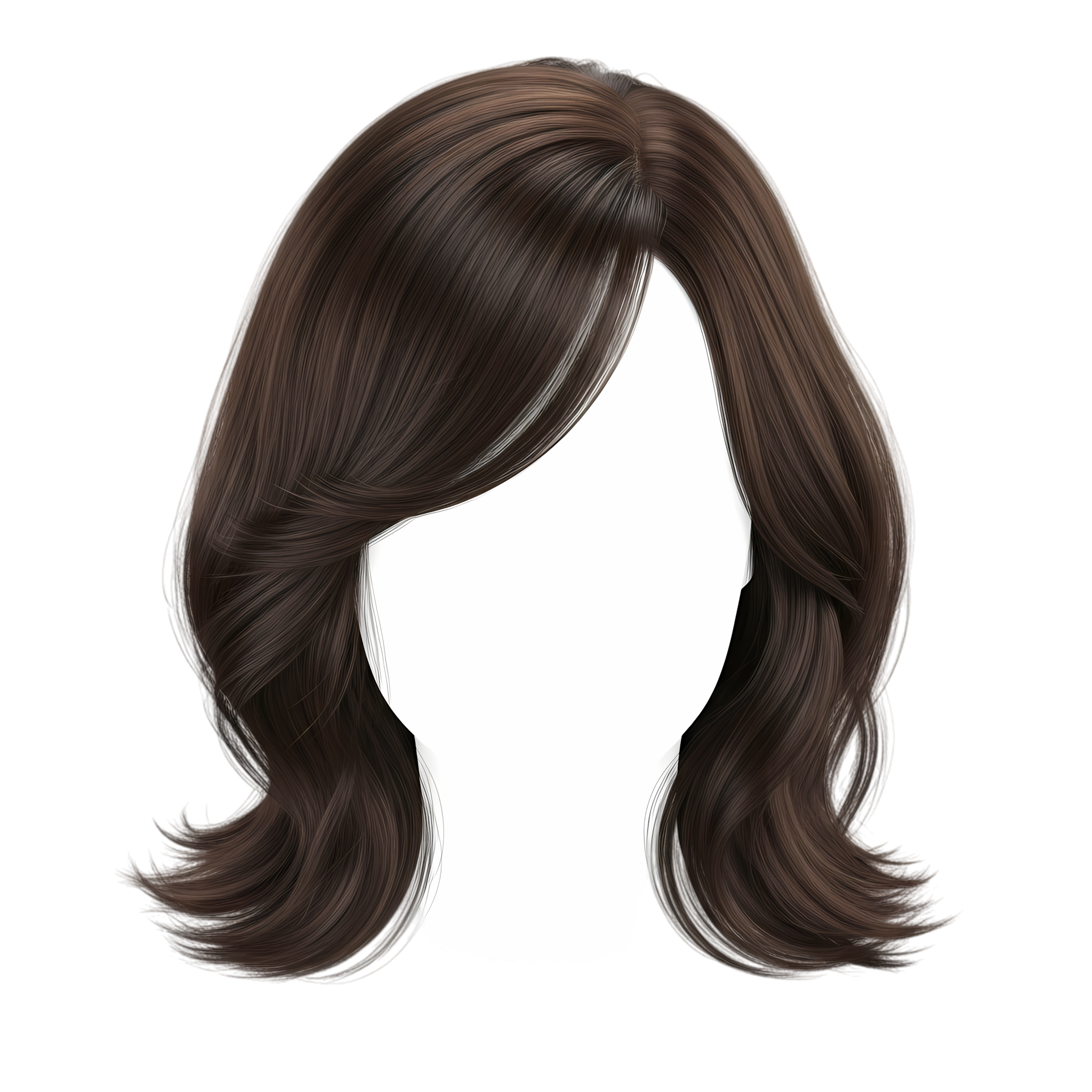 medium length side part hair