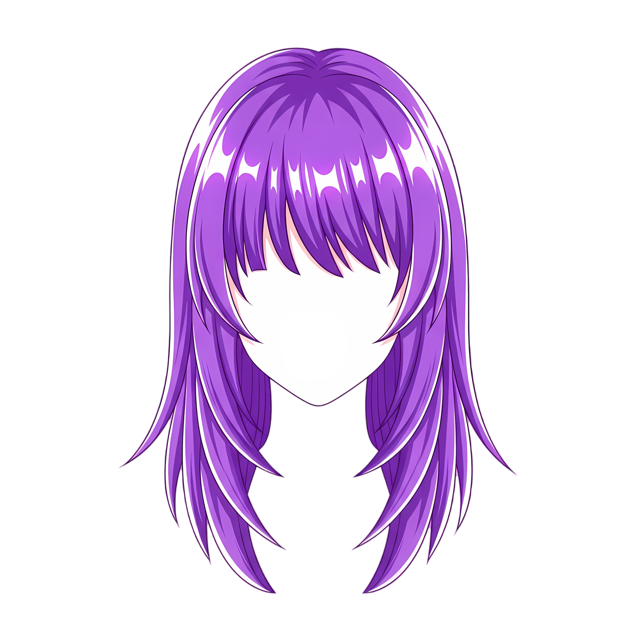 neon purple anime hair