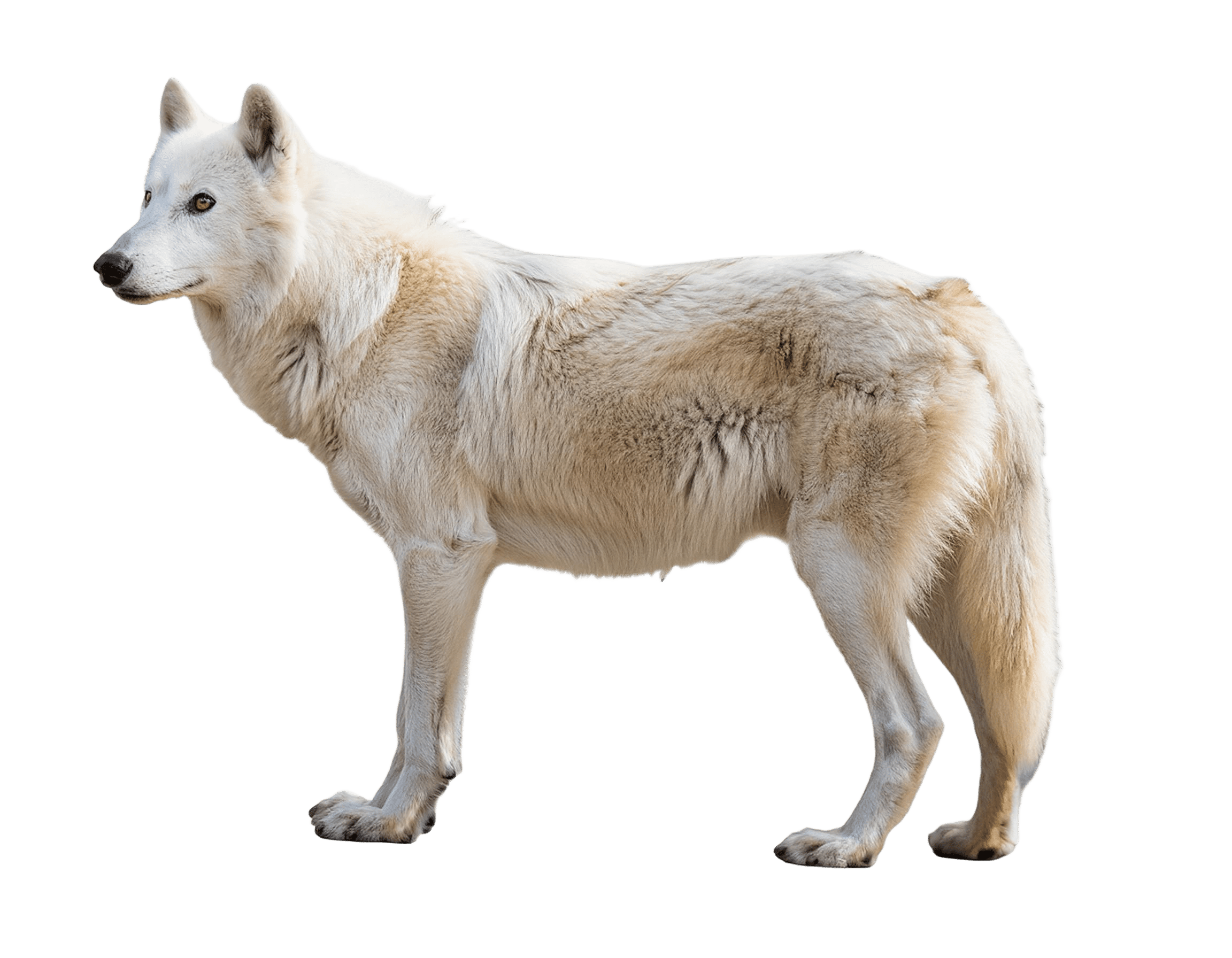 pair of white wolves