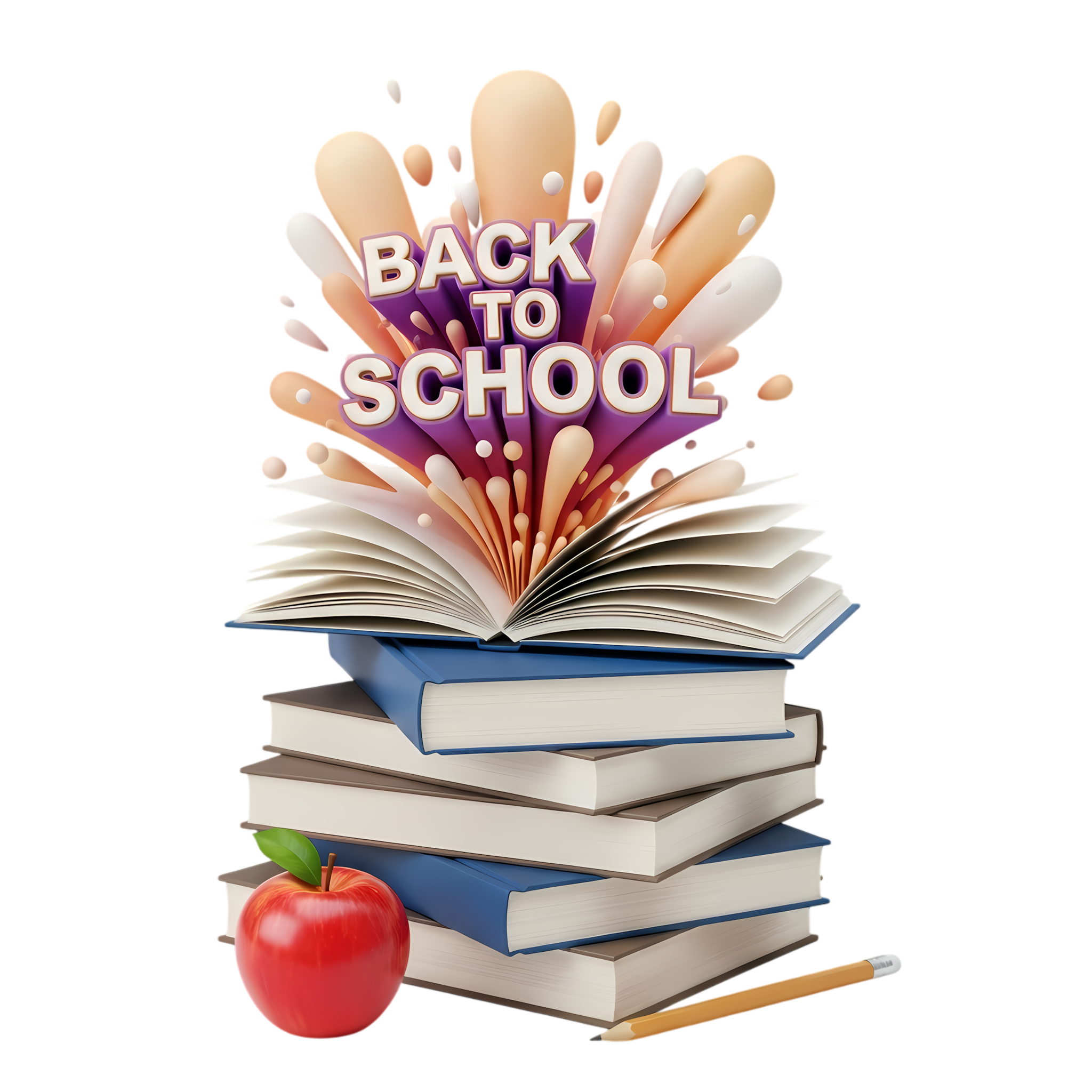 school notebooks with apple back to school