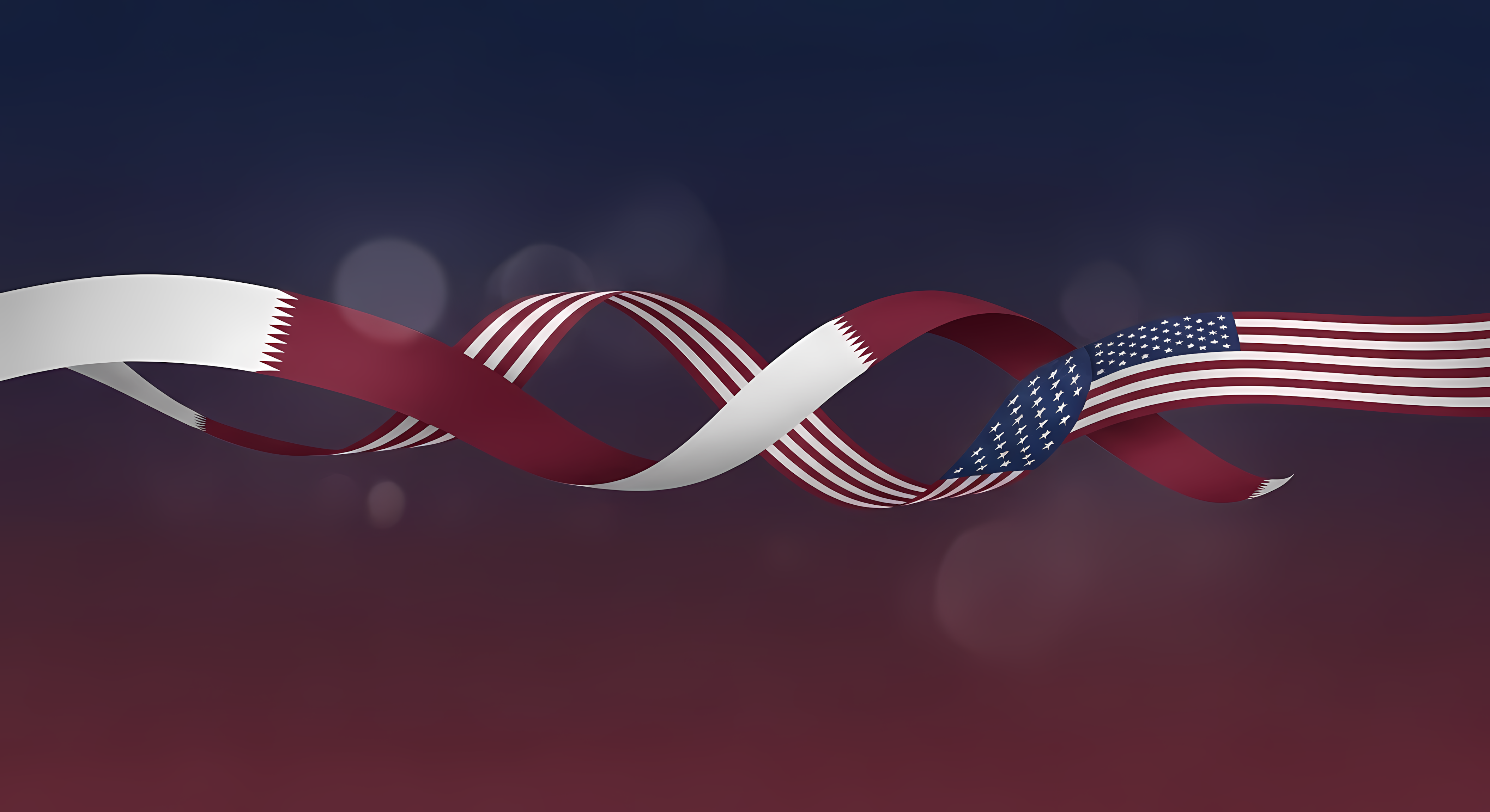 united states qatar unity light ribbon background