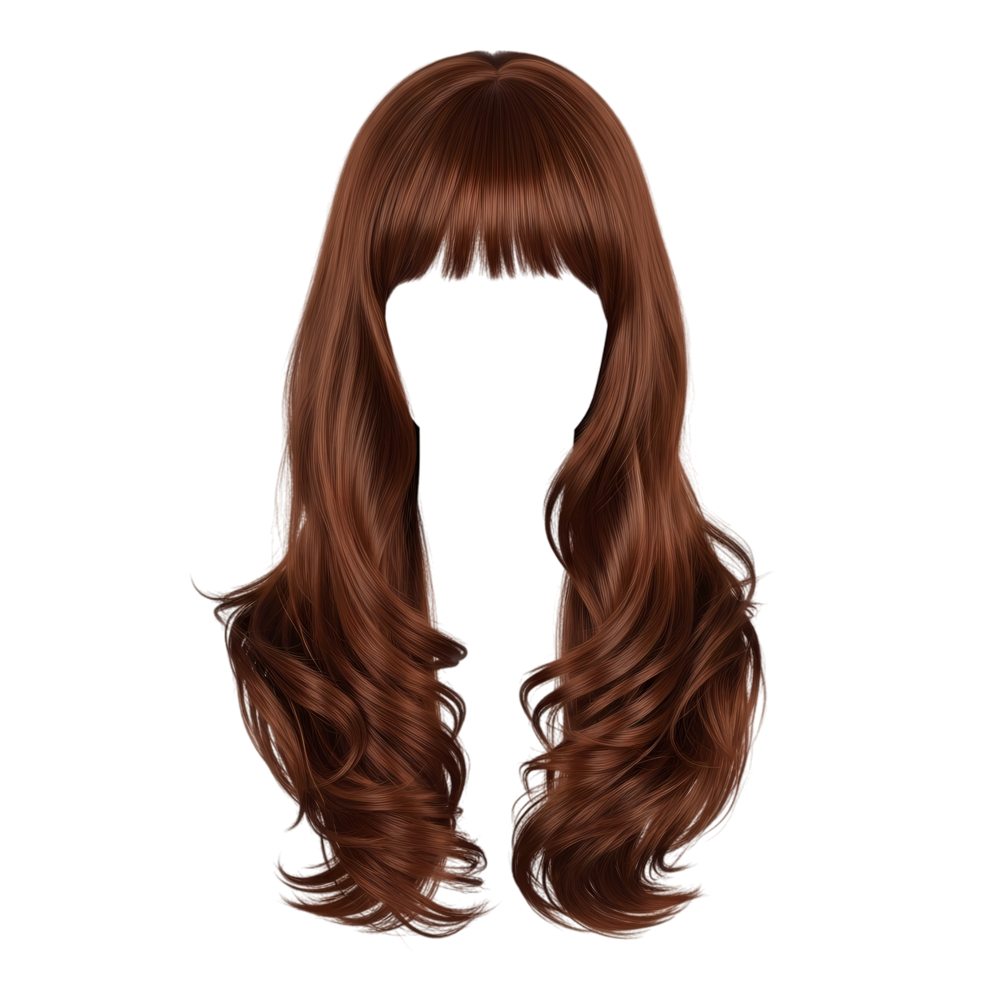 wavy hair with bangs