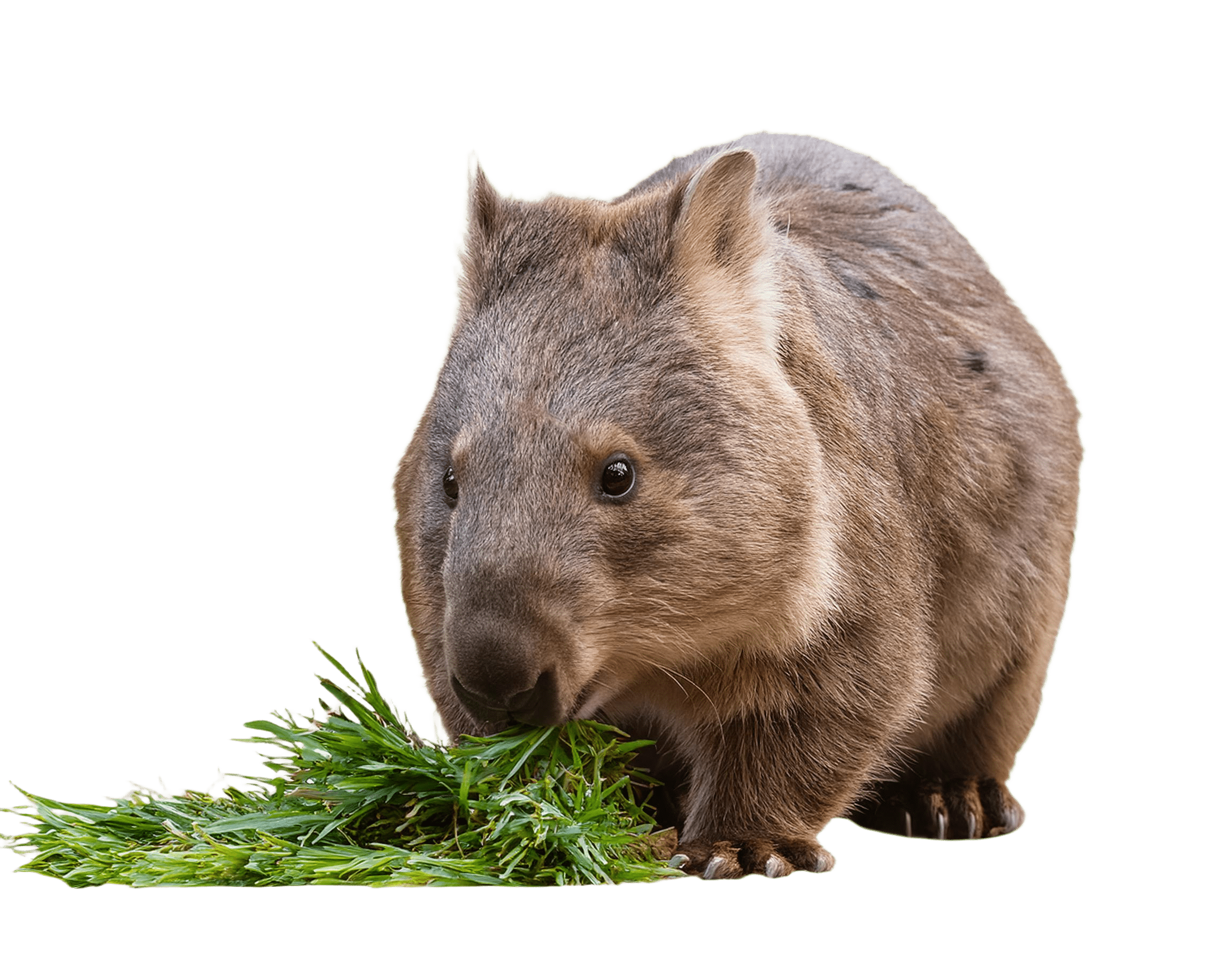 wombat munching on greenery