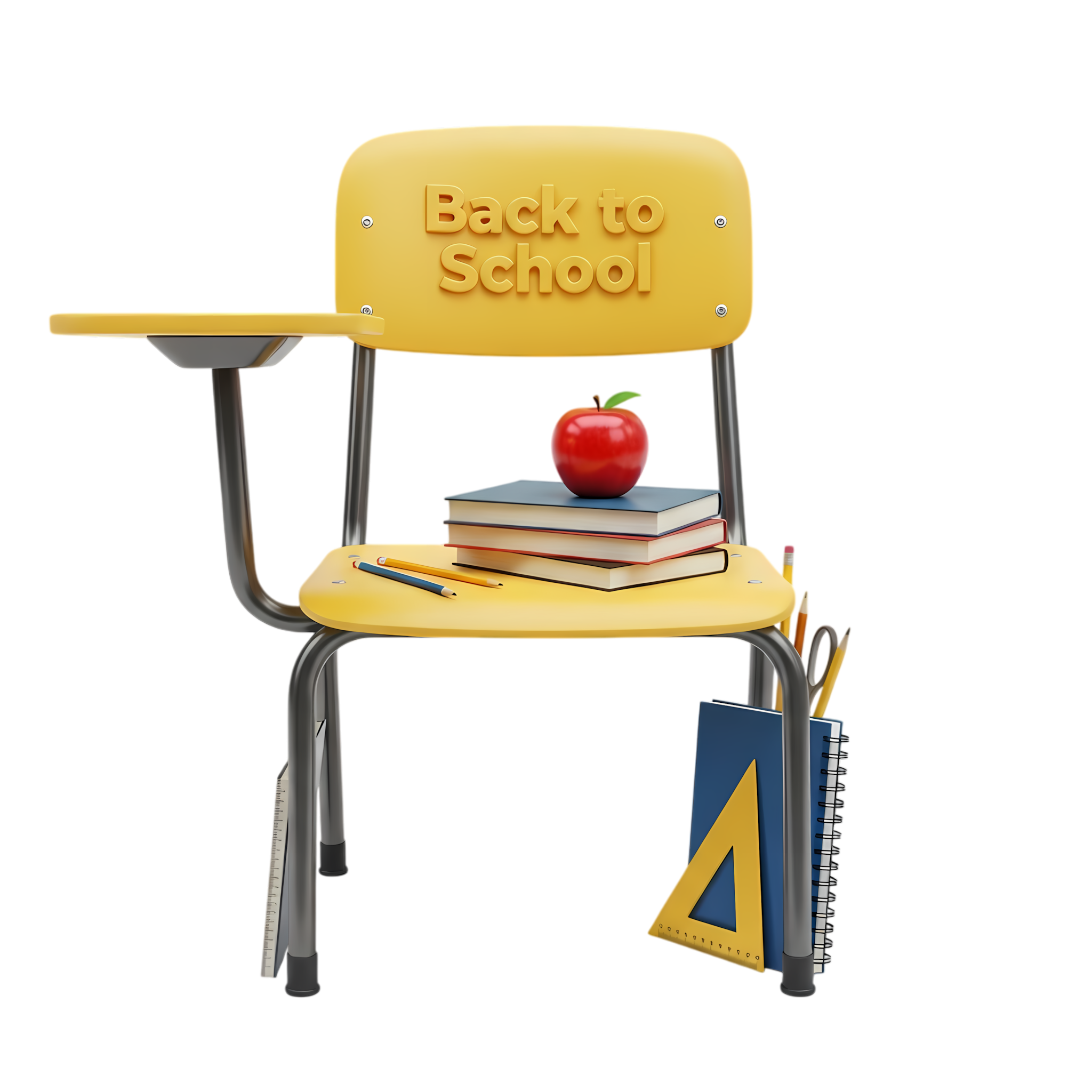 yellow back to school chair