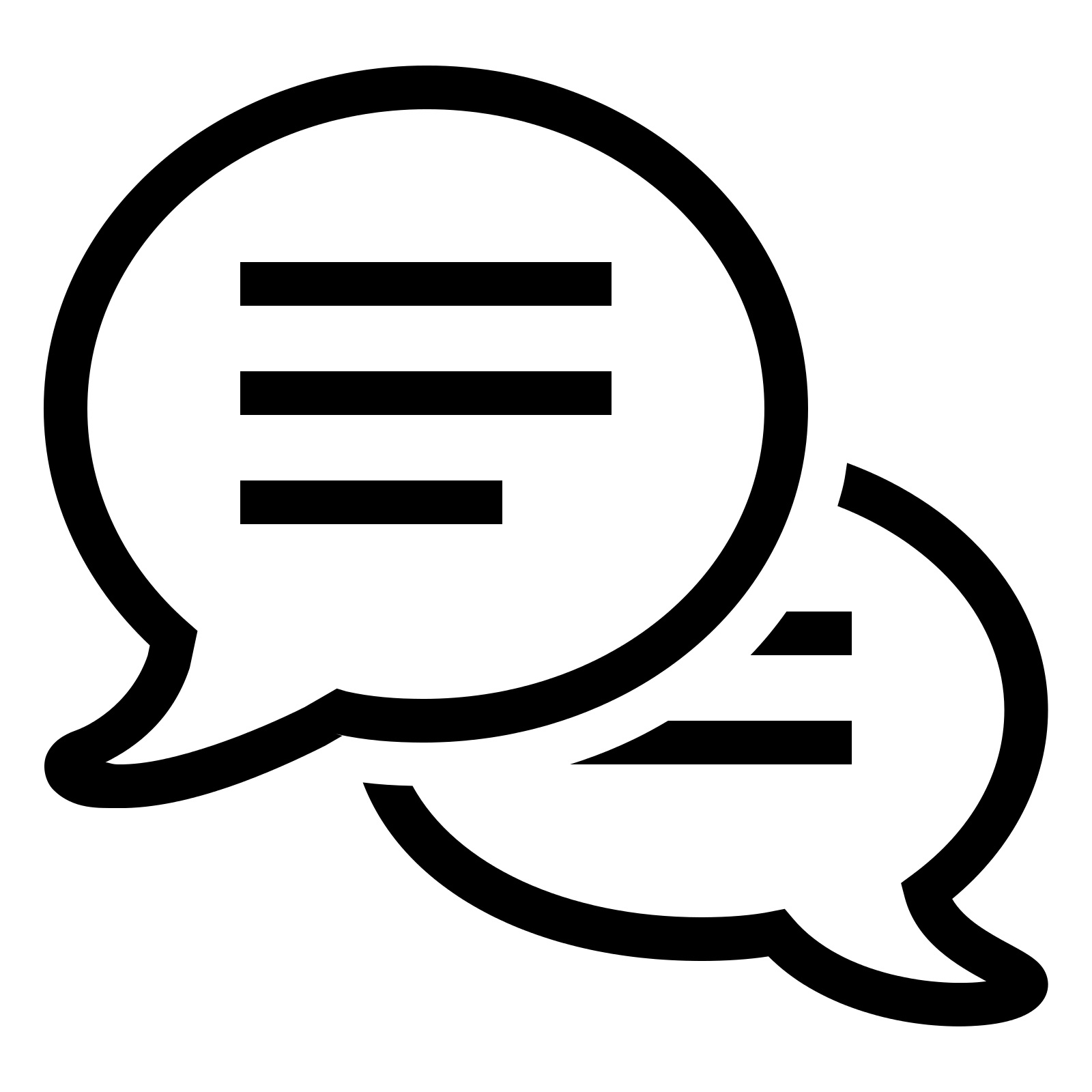 Black Outline Chat Bubbles Icon