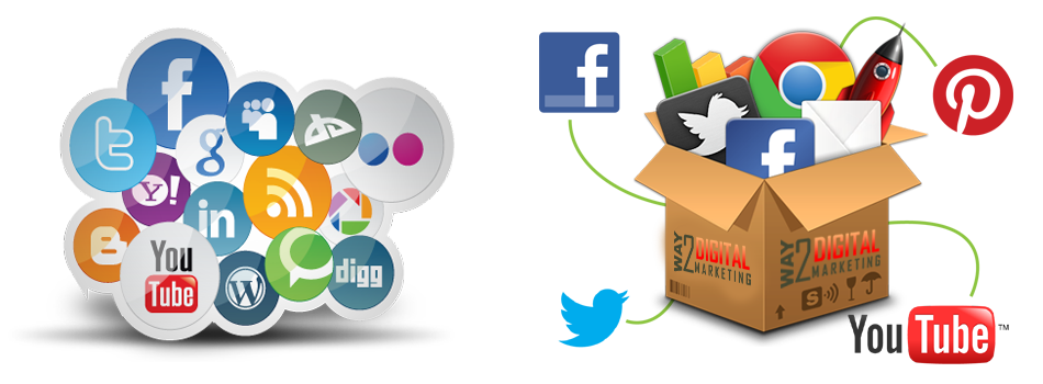 Clustered Social Media Icons Facebook Twitter YouTube