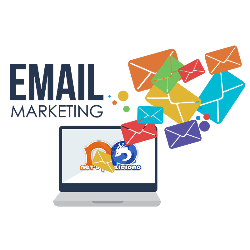 Email Marketing with Colorful Flying Envelopes