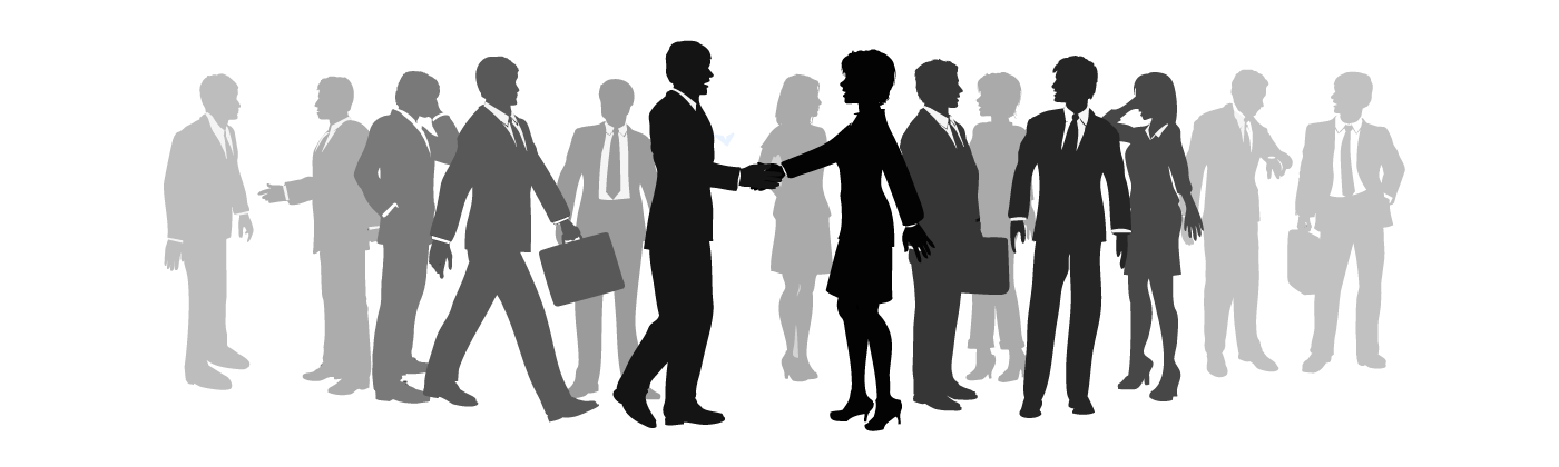 social media marketing business networking silhouette of business people