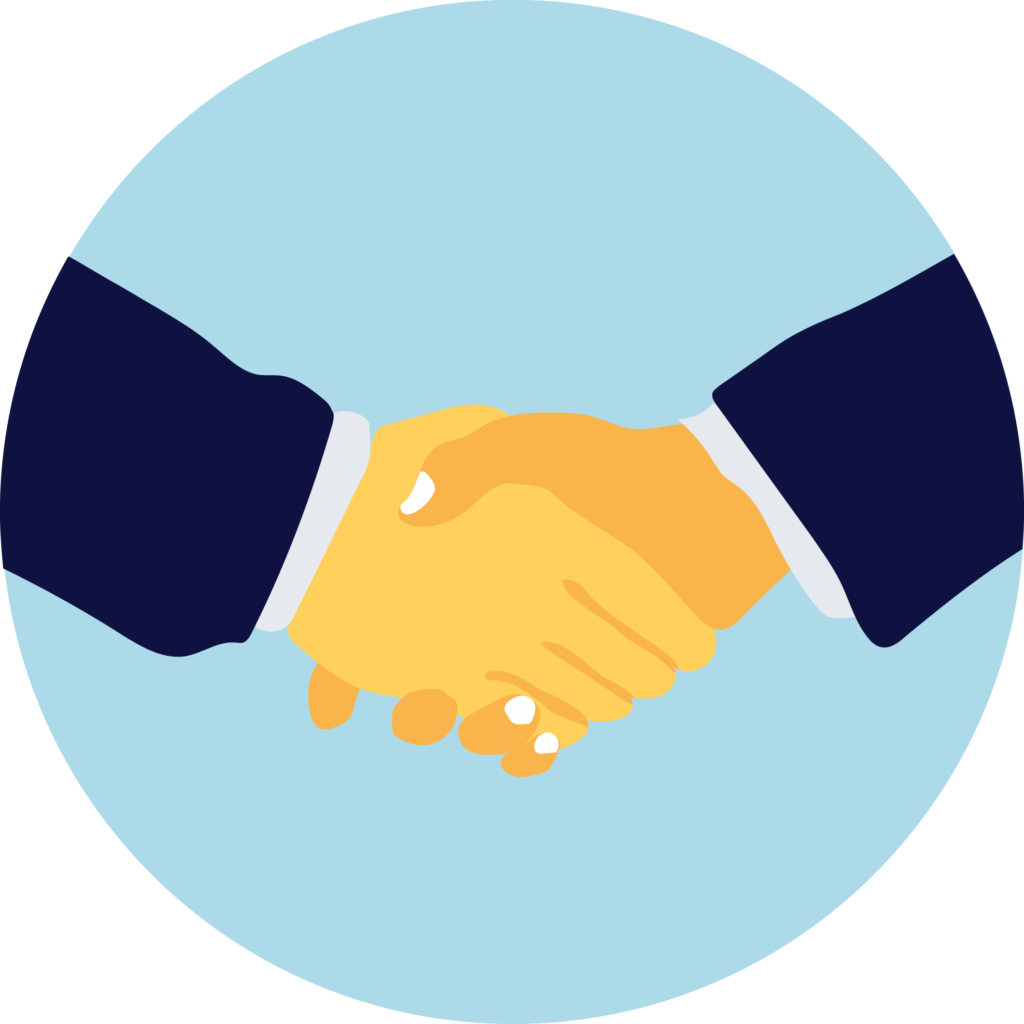 animation services marketing video shake hands