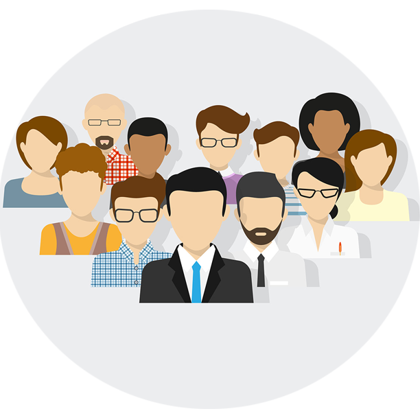 Flat Cartoon Group of Diverse People
