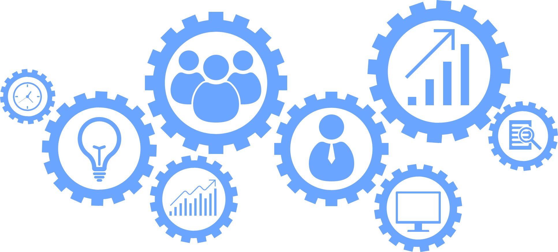 computer icons marketing strategy business organization