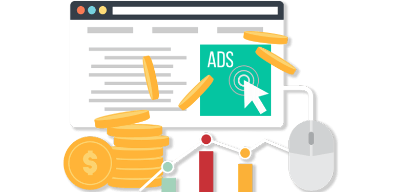 Pay-Per-Click Ads Browser Window Illustration