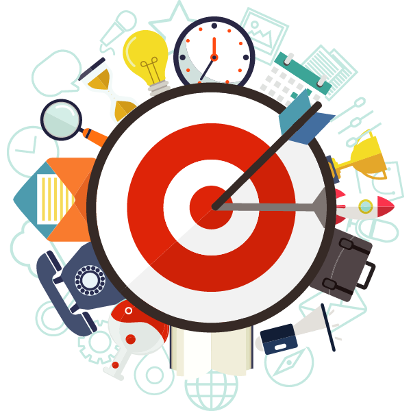Red and White Bullseye Target with Arrow