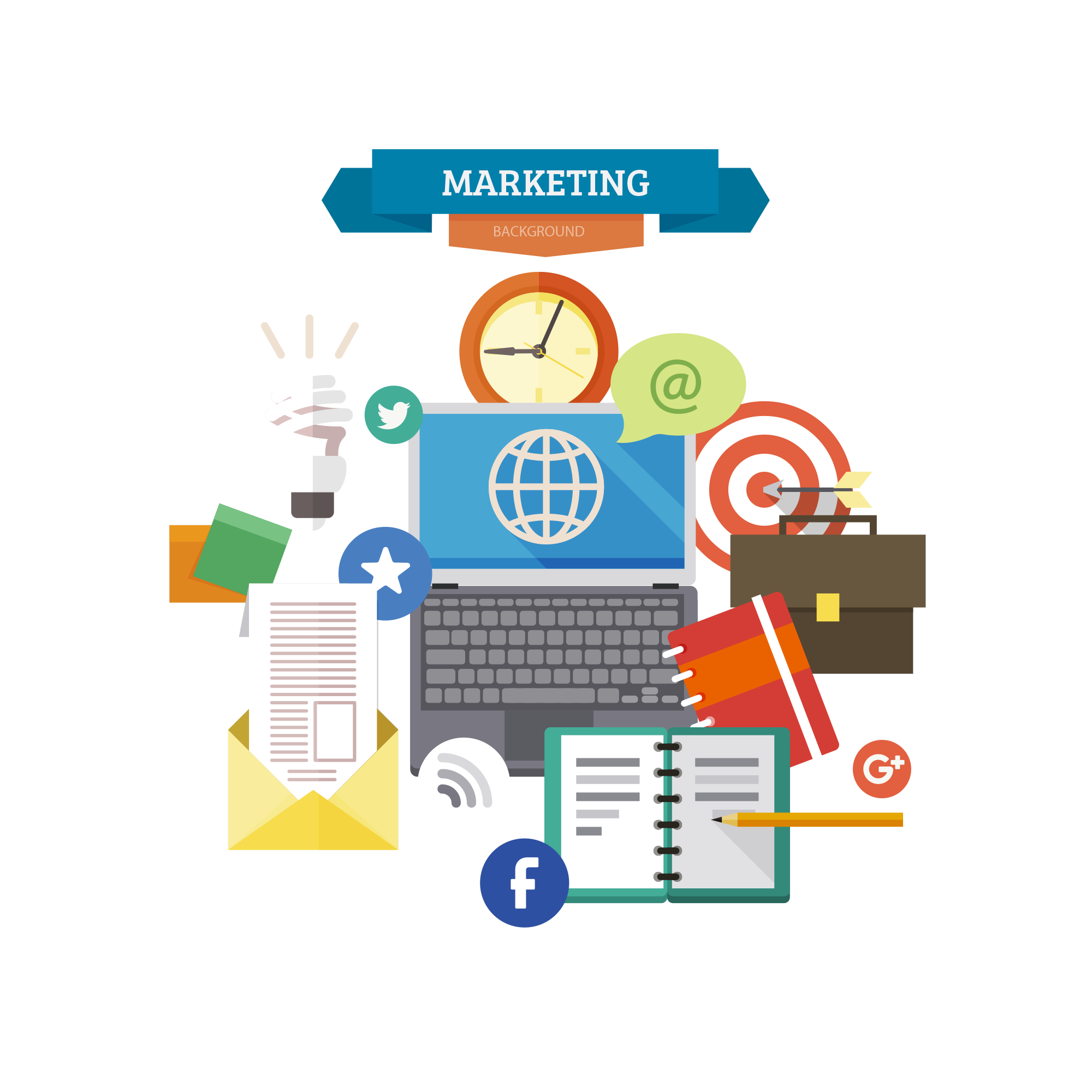 digital marketing reputation management business search engine marketing vector illustration marketing