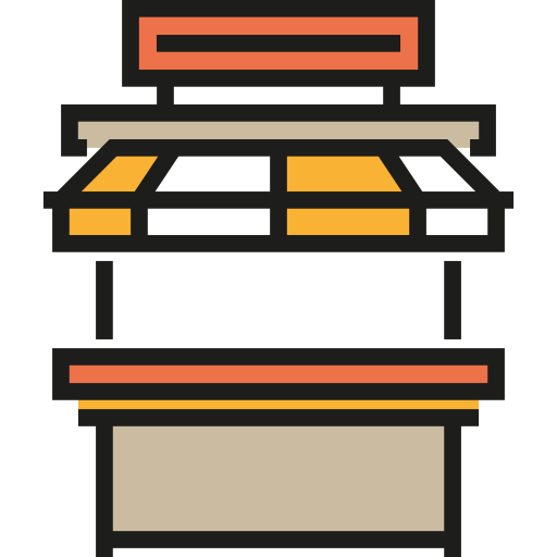 food booth market stall food cart fasting vector