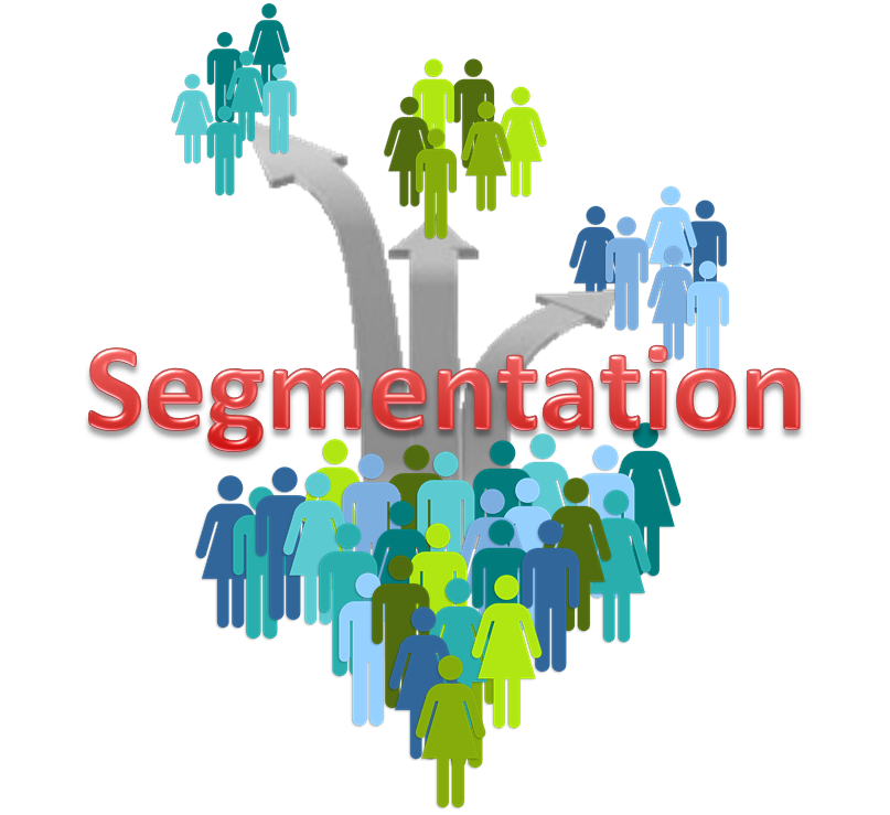 Red 3D Segmentation Word with Colorful People