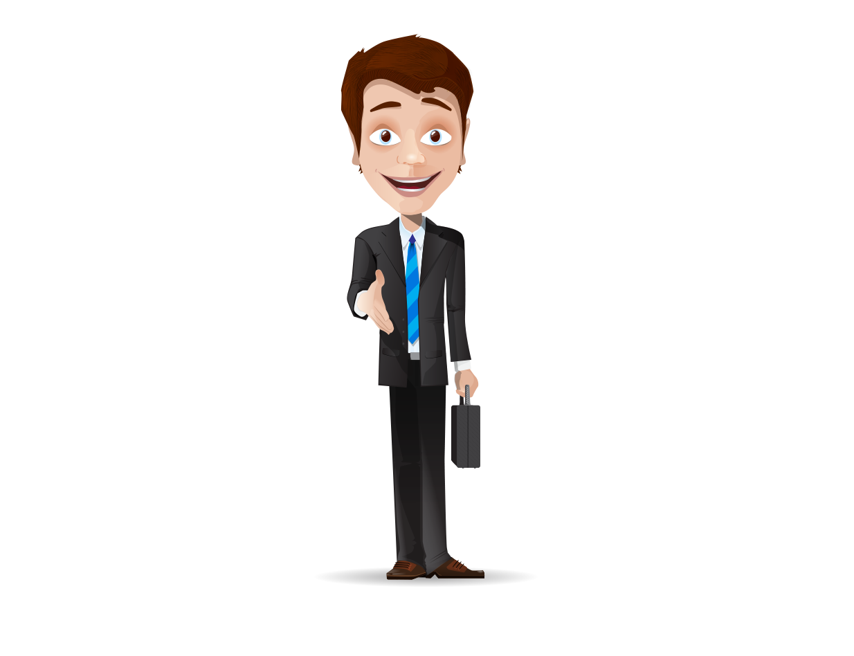 digital marketing organization senior management sales wearing a suit of cartoon people