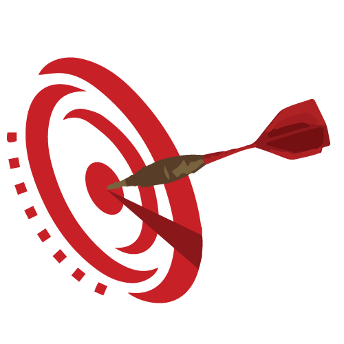 Red Bullseye Target with Brown Dart