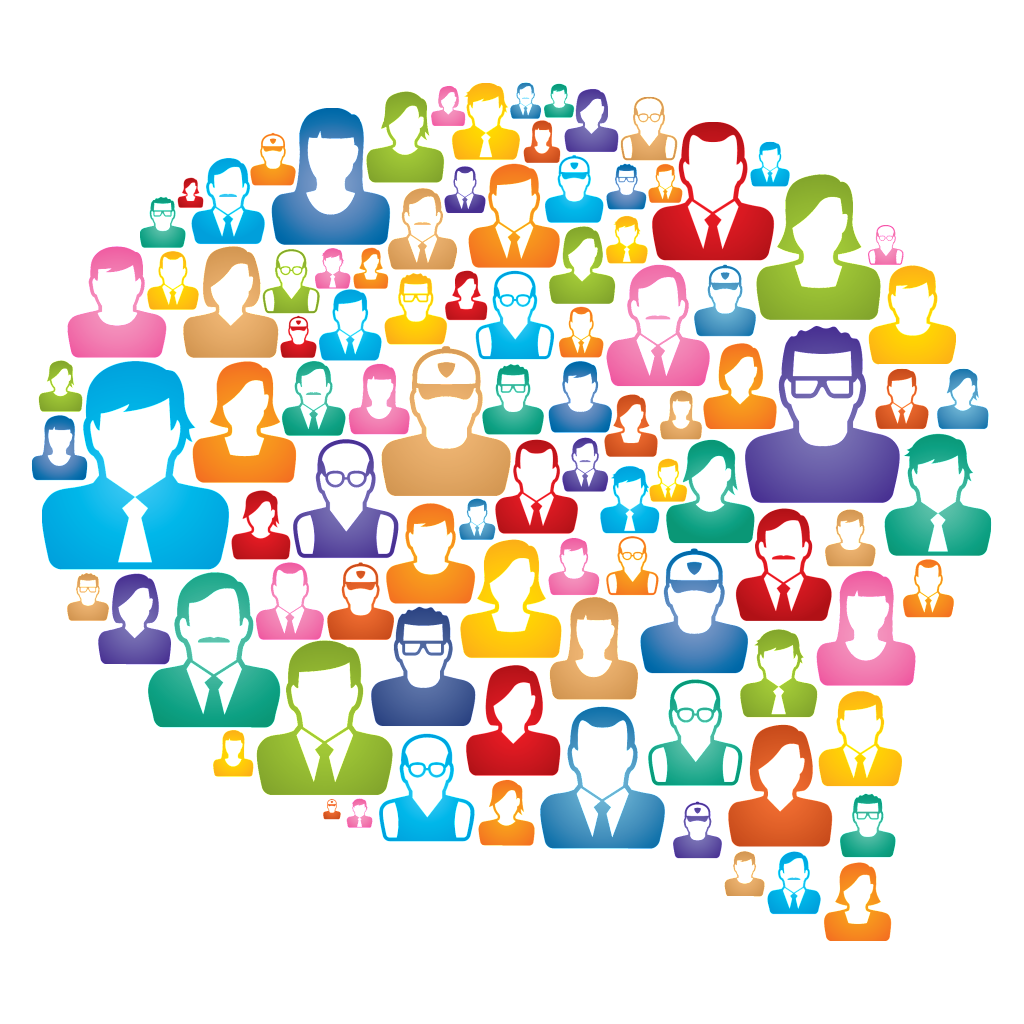 Speech Bubble of Colorful People Icons