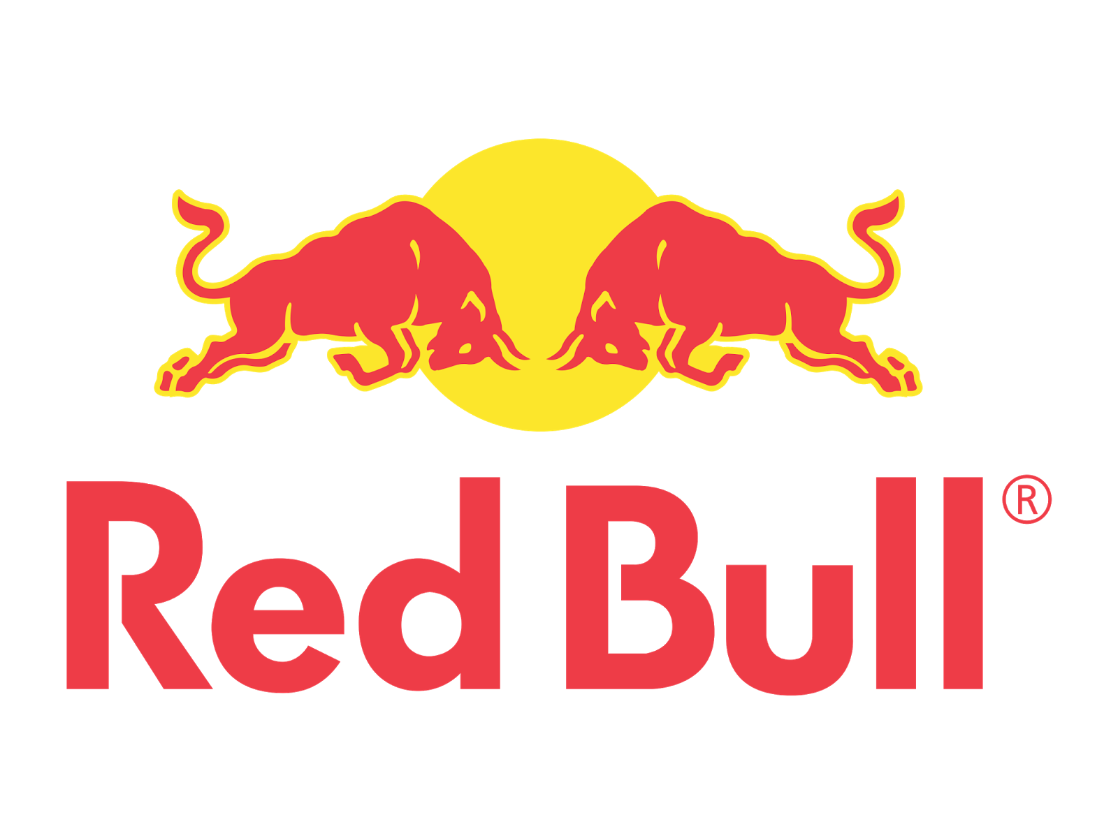 Two Charging Red Bulls Before Yellow Sun